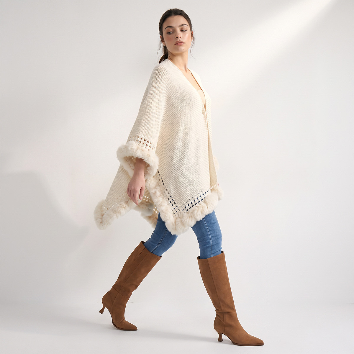 Asymmetric Faux Fur Trim Cape-women-clothing-cardigansandjumpers-cardigans-image-3