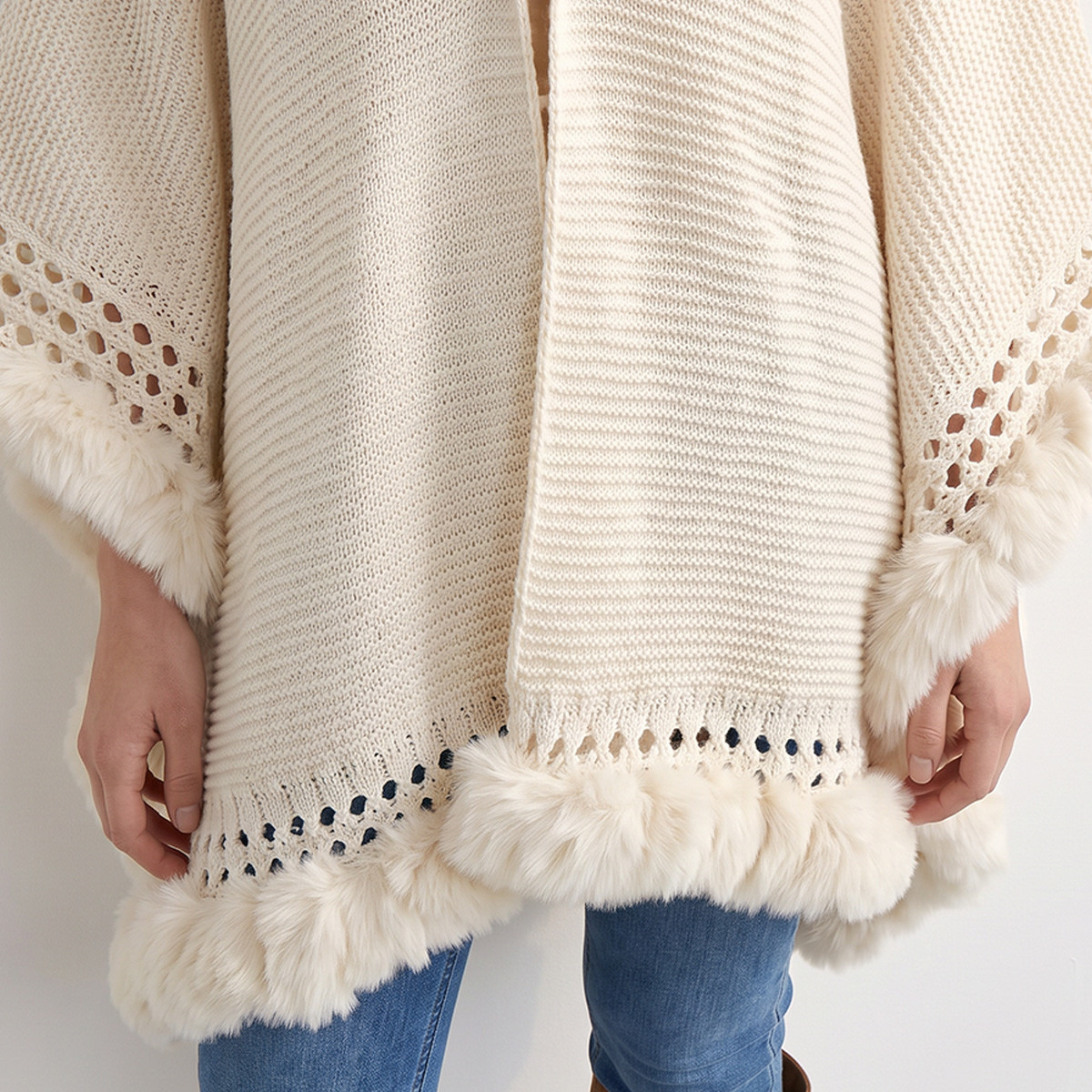 Asymmetric Faux Fur Trim Cape-women-clothing-cardigansandjumpers-cardigans-image-5