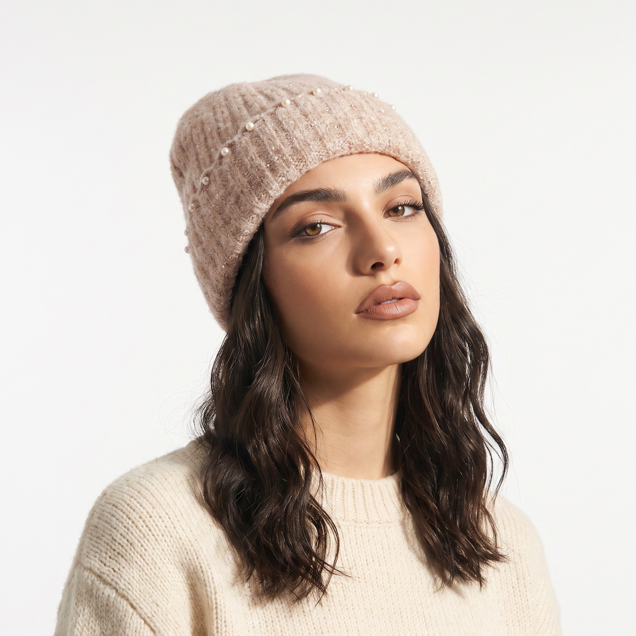 قبعة بيني لوريكس بتزيينات لؤلؤ-women-clothingaccessories-capsandhats-image-2