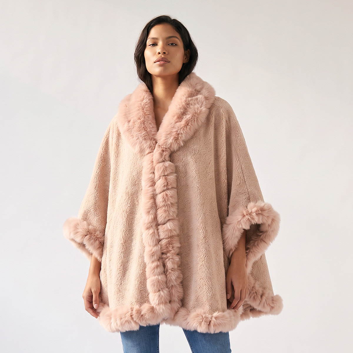 Cape with Plush Trim-women-winterwear-cardigansandjumpers-cardigans-image-1