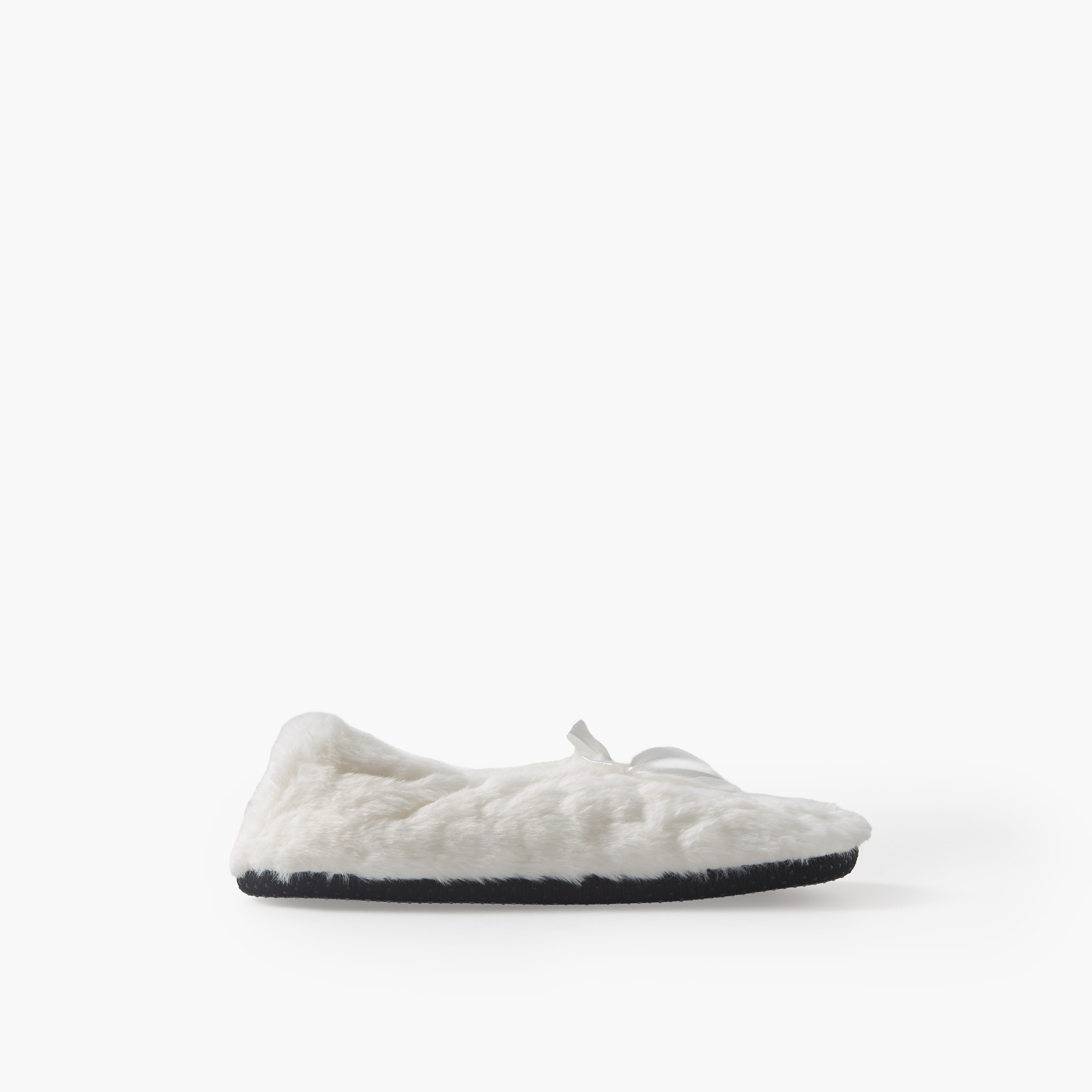 Textured Bow Detail Slipper Socks-women-clothing-nightwear-bedroomslippers-image-2