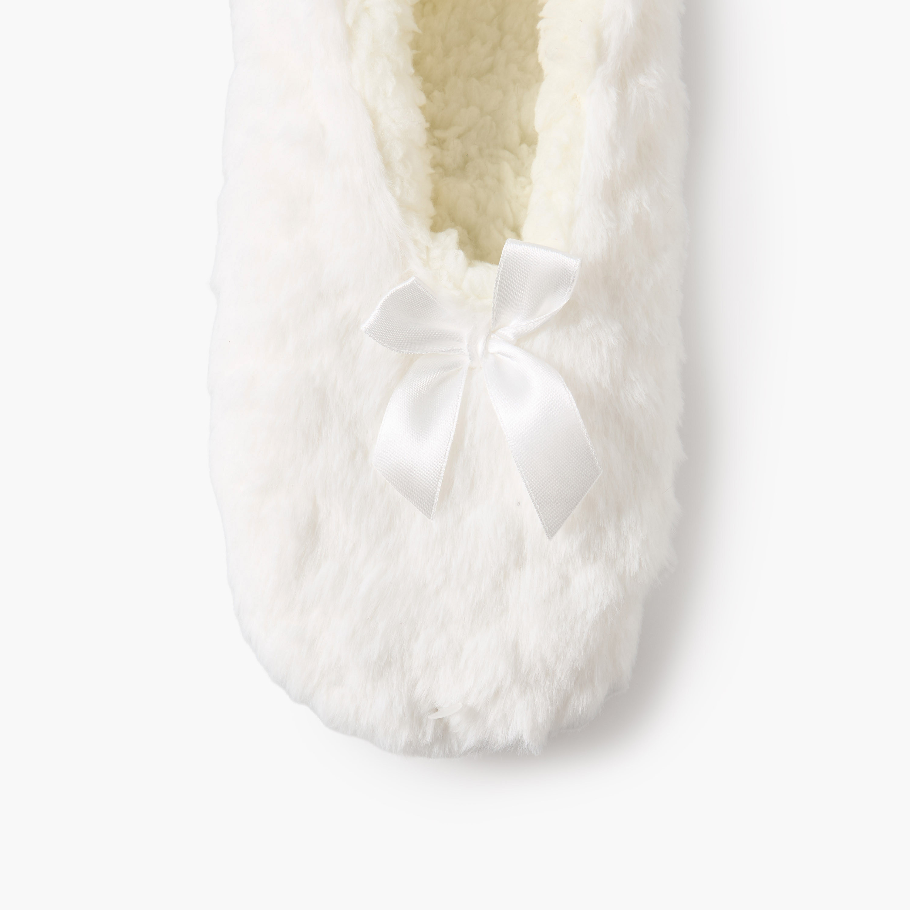 Textured Bow Detail Slipper Socks-women-clothing-nightwear-bedroomslippers-image-3