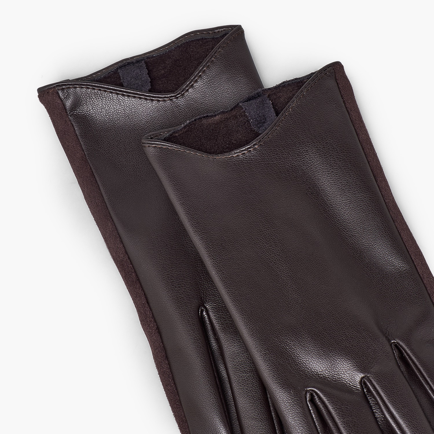 Panelled Suede Gloves-women-winterwear-gloves-image-3