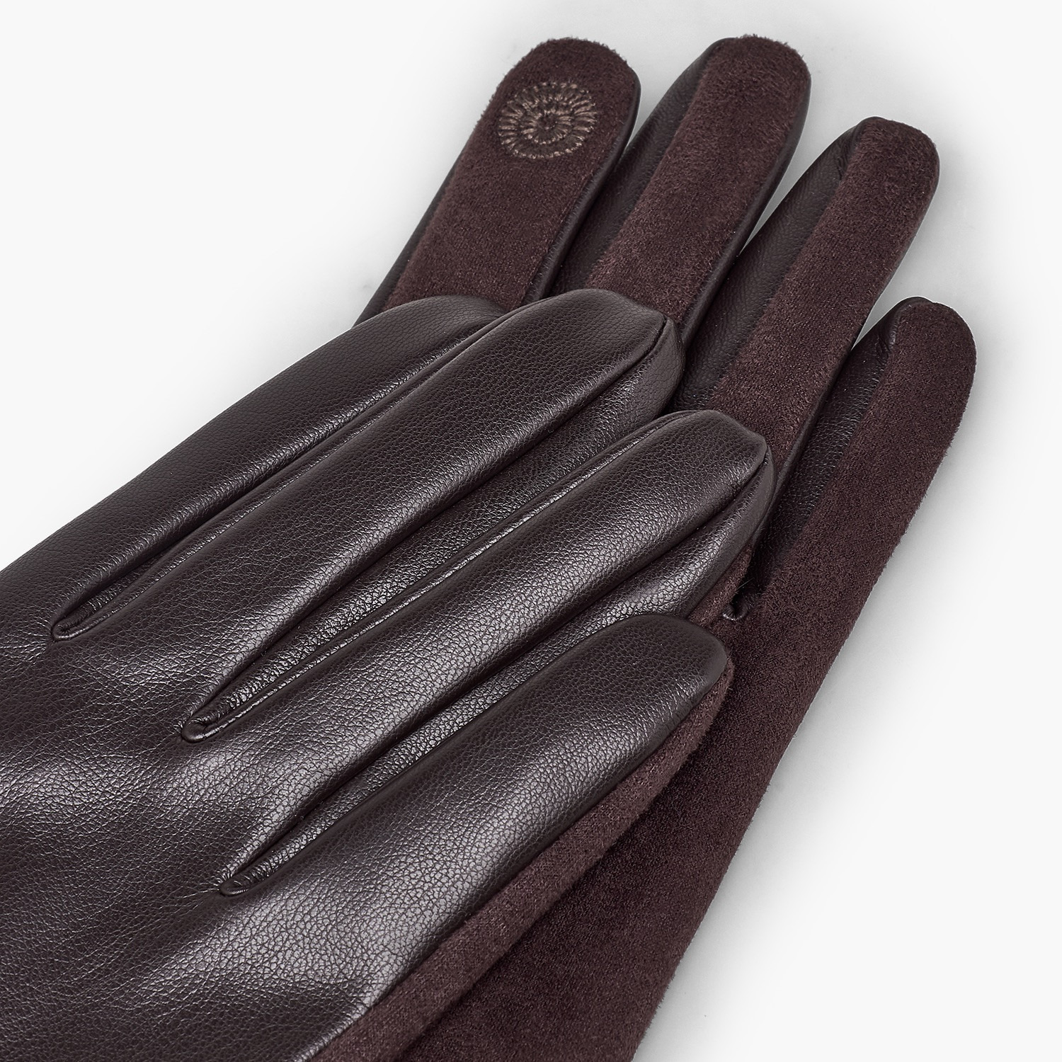 Panelled Suede Gloves-women-winterwear-gloves-image-4