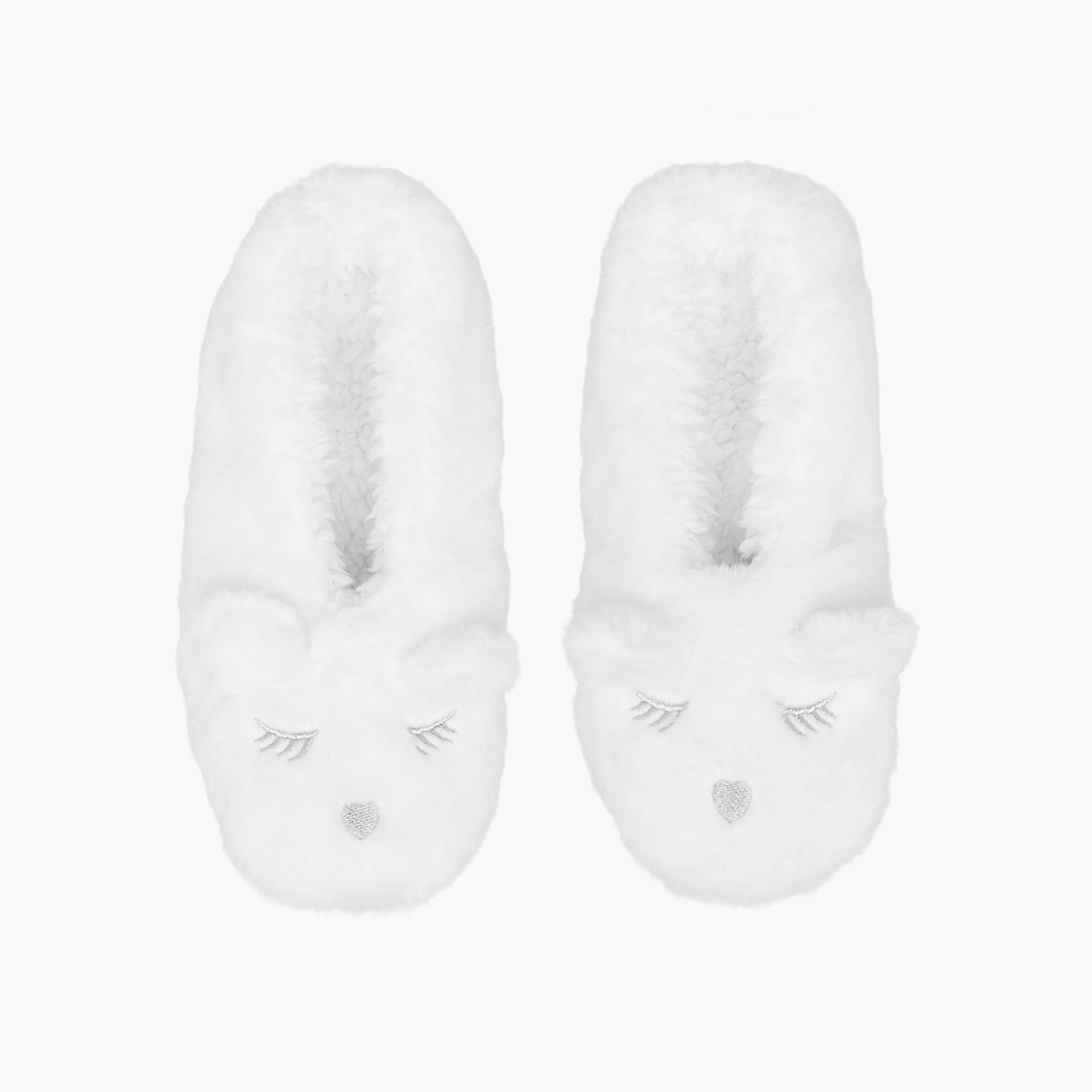 شبشب منزلي من الفرو الصناعي بزخارف أرنب-women-clothing-nightwear-bedroomslippers-image-1