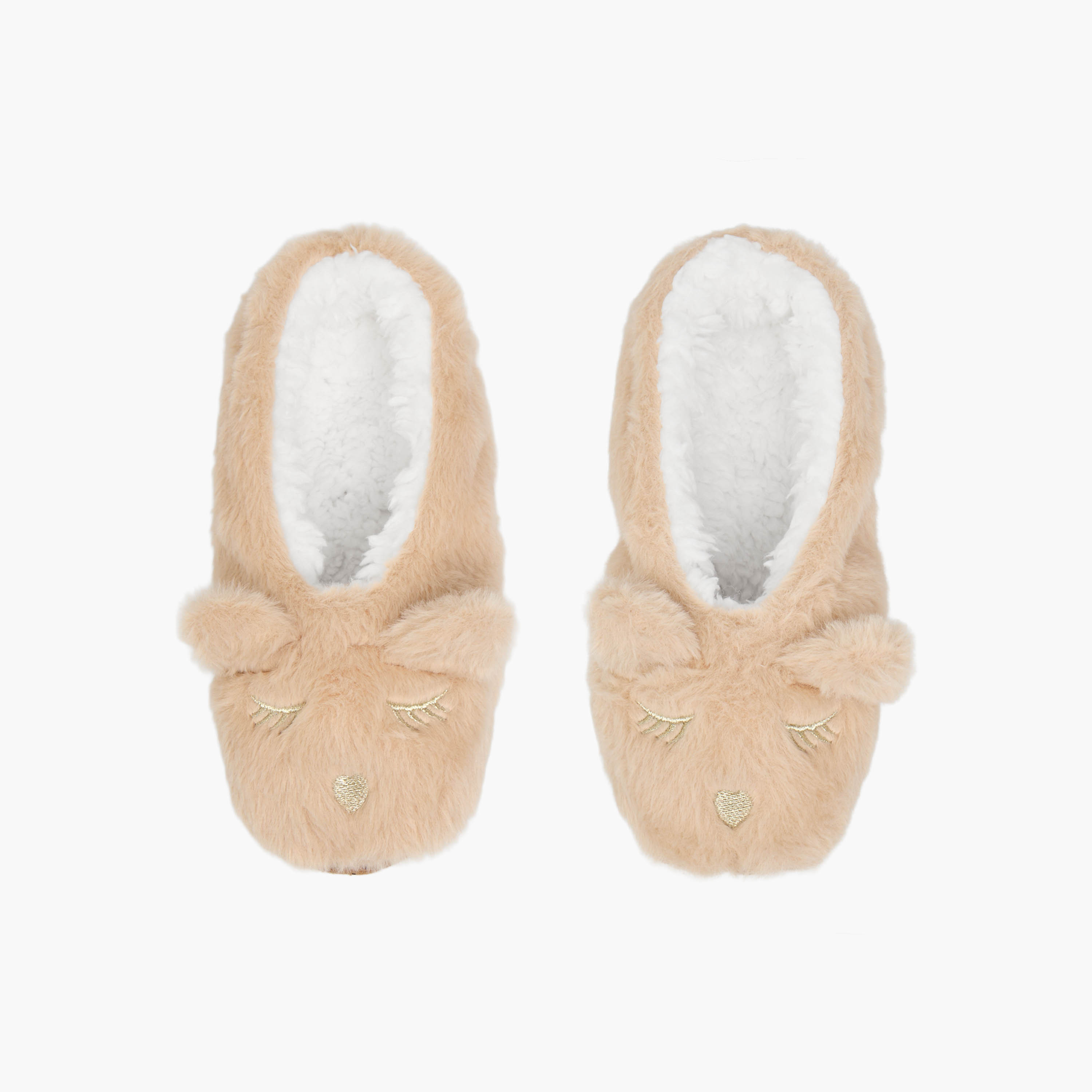 شبشب منزلي من الفرو الصناعي بزخارف أرنب-women-clothing-nightwear-bedroomslippers-image-1