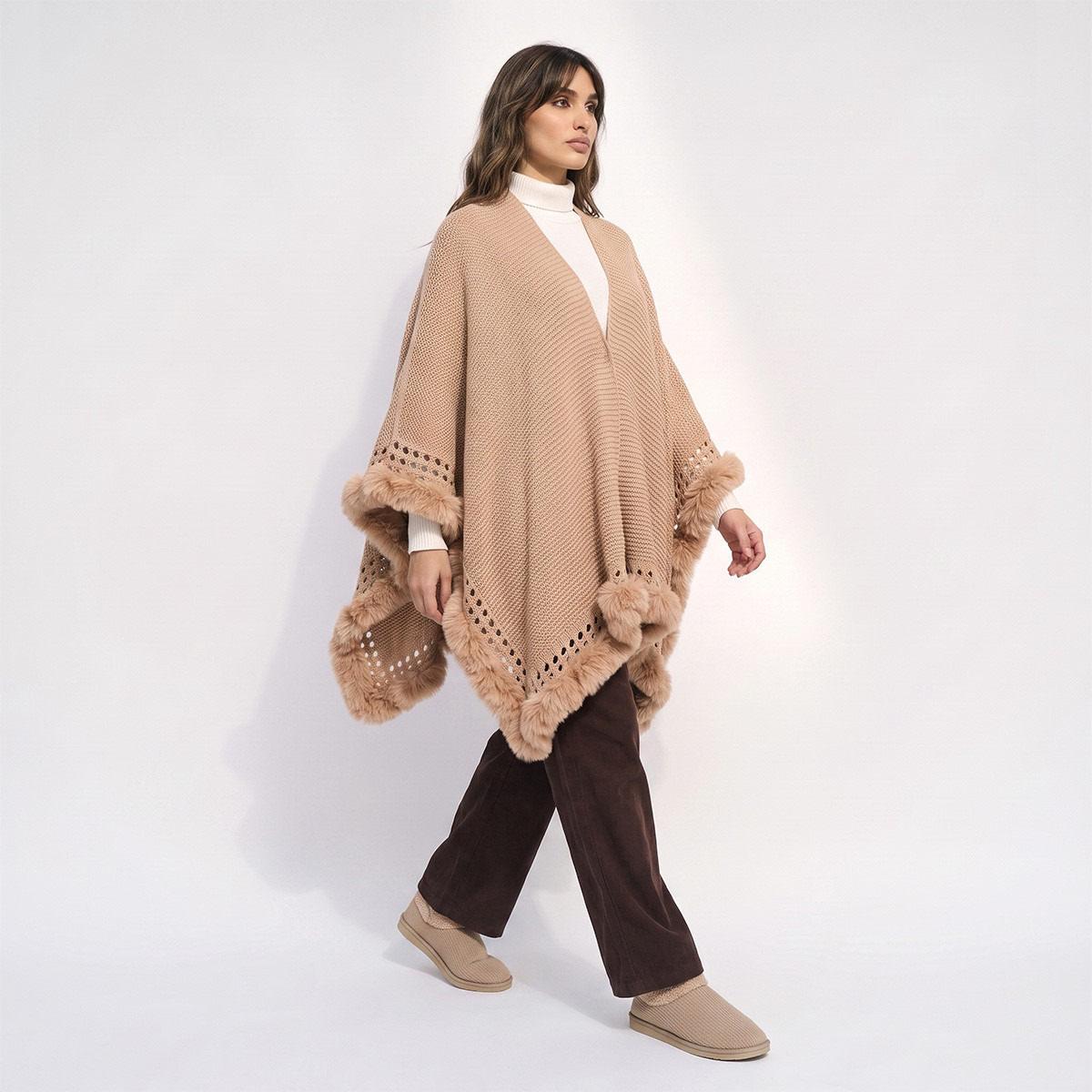 Fur Trim Cape-women-winterwear-cardigansandjumpers-cardigans-image-3