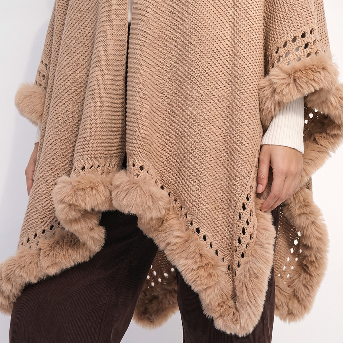Fur Trim Cape-women-winterwear-cardigansandjumpers-cardigans-image-5