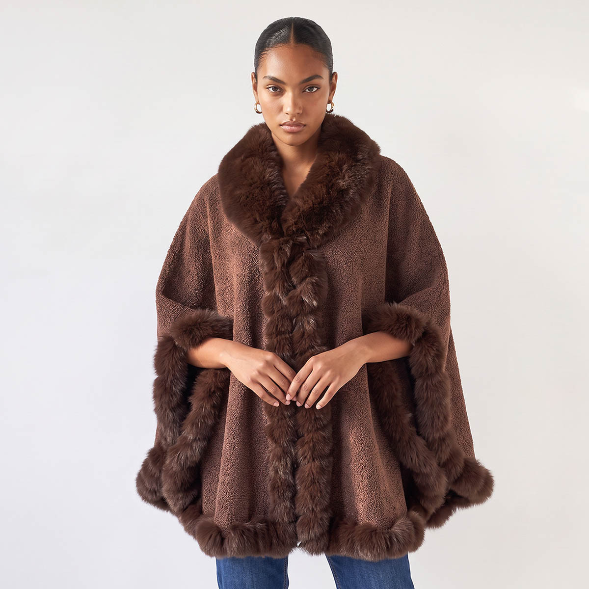 Fur Trim Cape-women-winterwear-cardigansandjumpers-cardigans-image-1