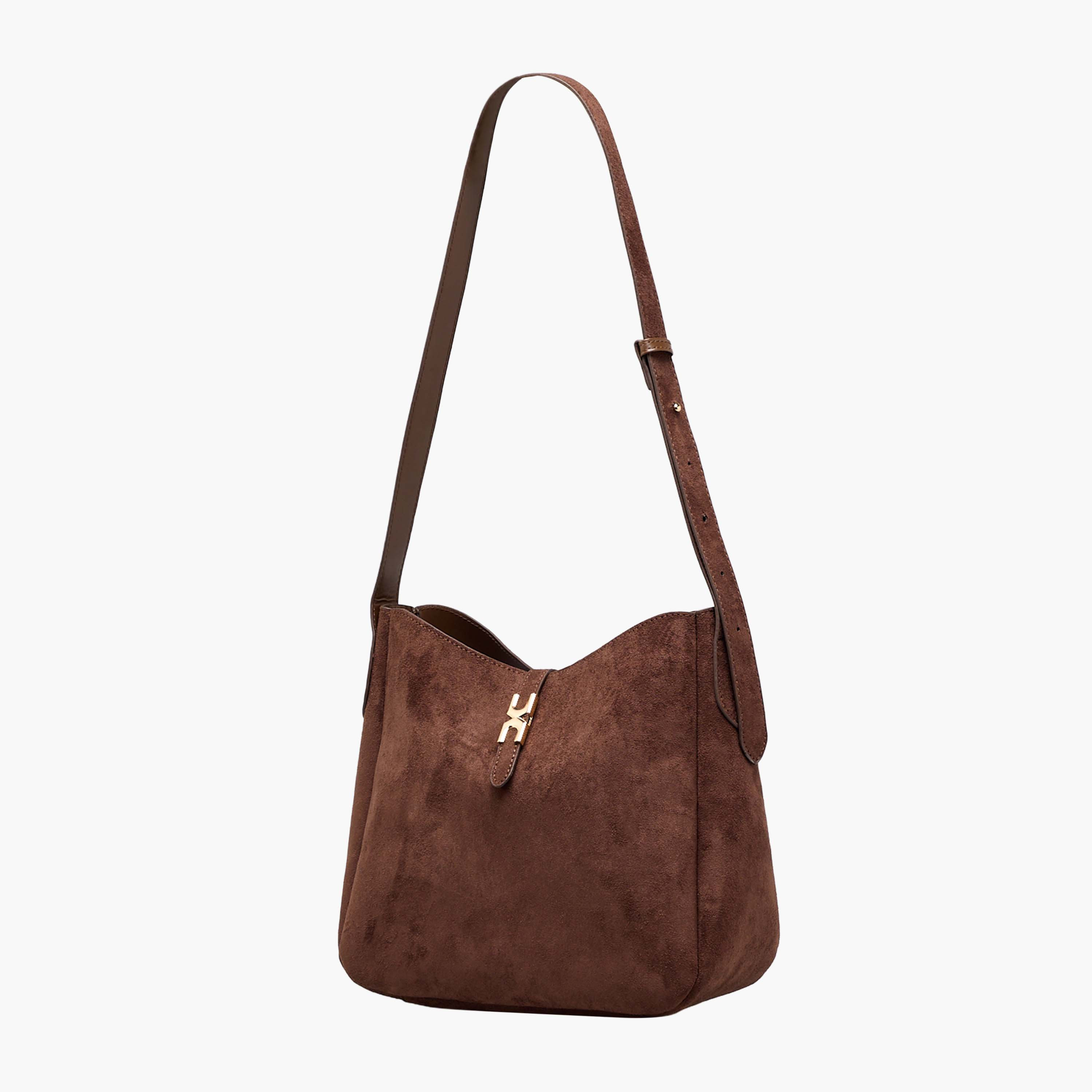 Textured Bucket Bag with Adjustable Strap-women-bagsandwallets-handbags-image-3