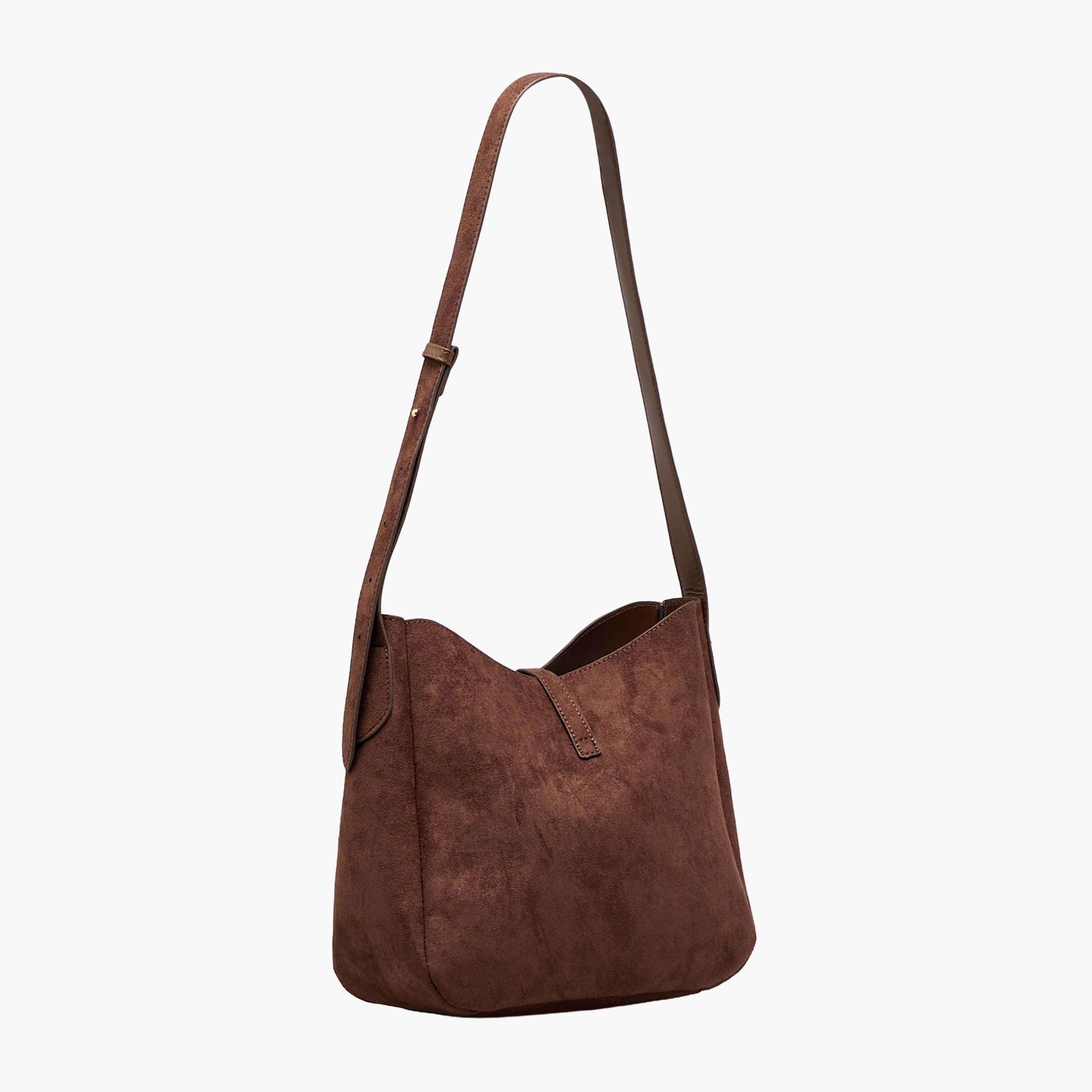 Textured Bucket Bag with Adjustable Strap-women-bagsandwallets-handbags-image-4