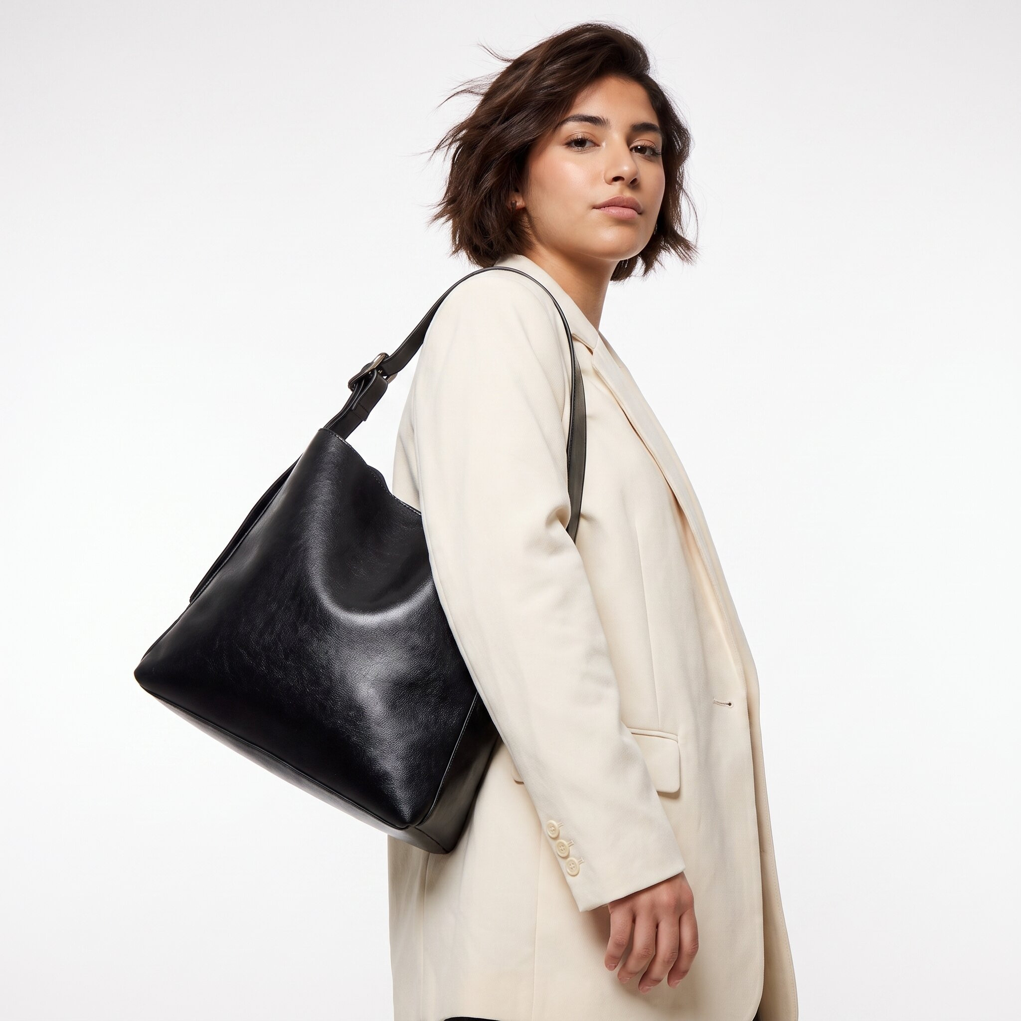 Textured Bucket Bag with Adjustable Strap-women-bagsandwallets-handbags-image-2