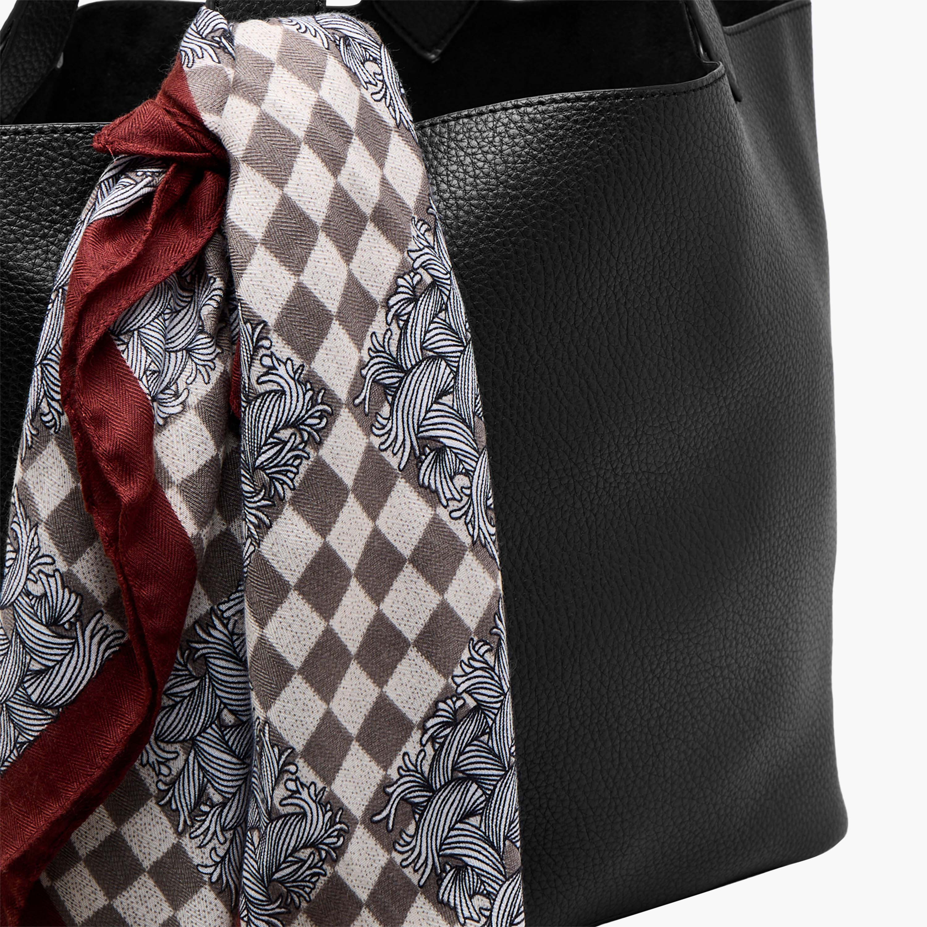 Scarf Accent Tote Bag with Double Handle-women-bagsandwallets-handbags-image-5