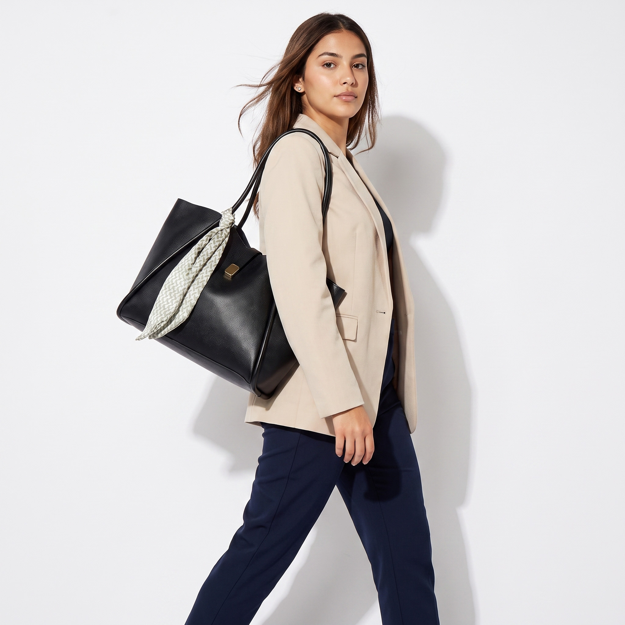 Scarf Accent Tote Bag with Double Handle-women-bagsandwallets-handbags-image-2