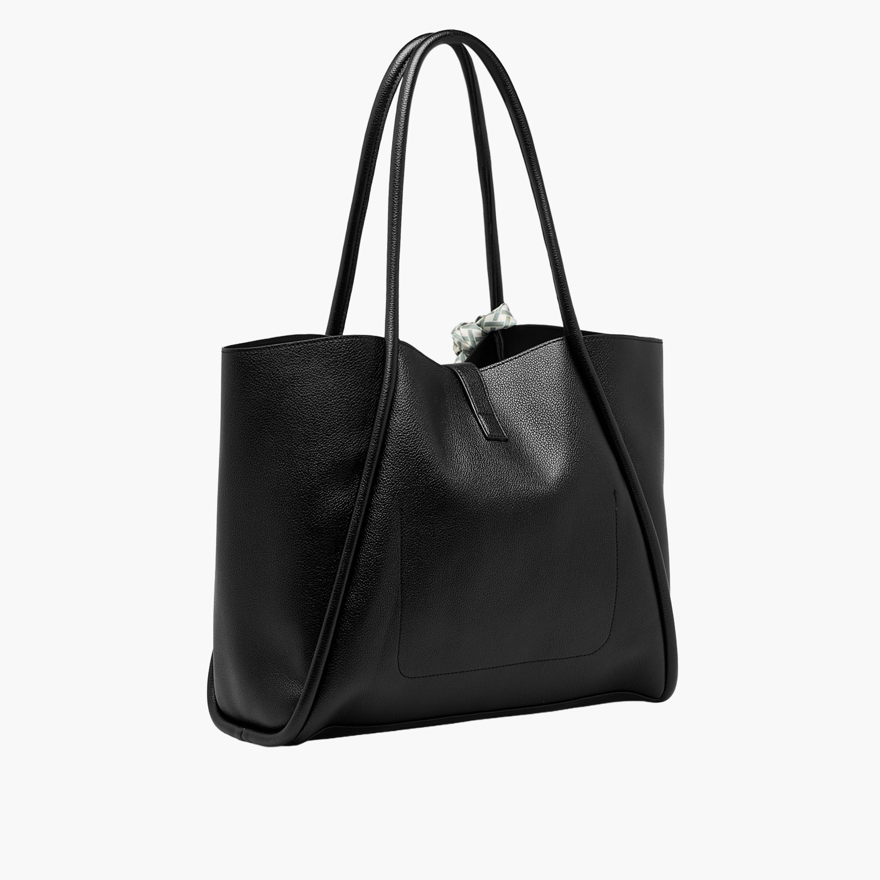 Scarf Accent Tote Bag with Double Handle-women-bagsandwallets-handbags-image-4
