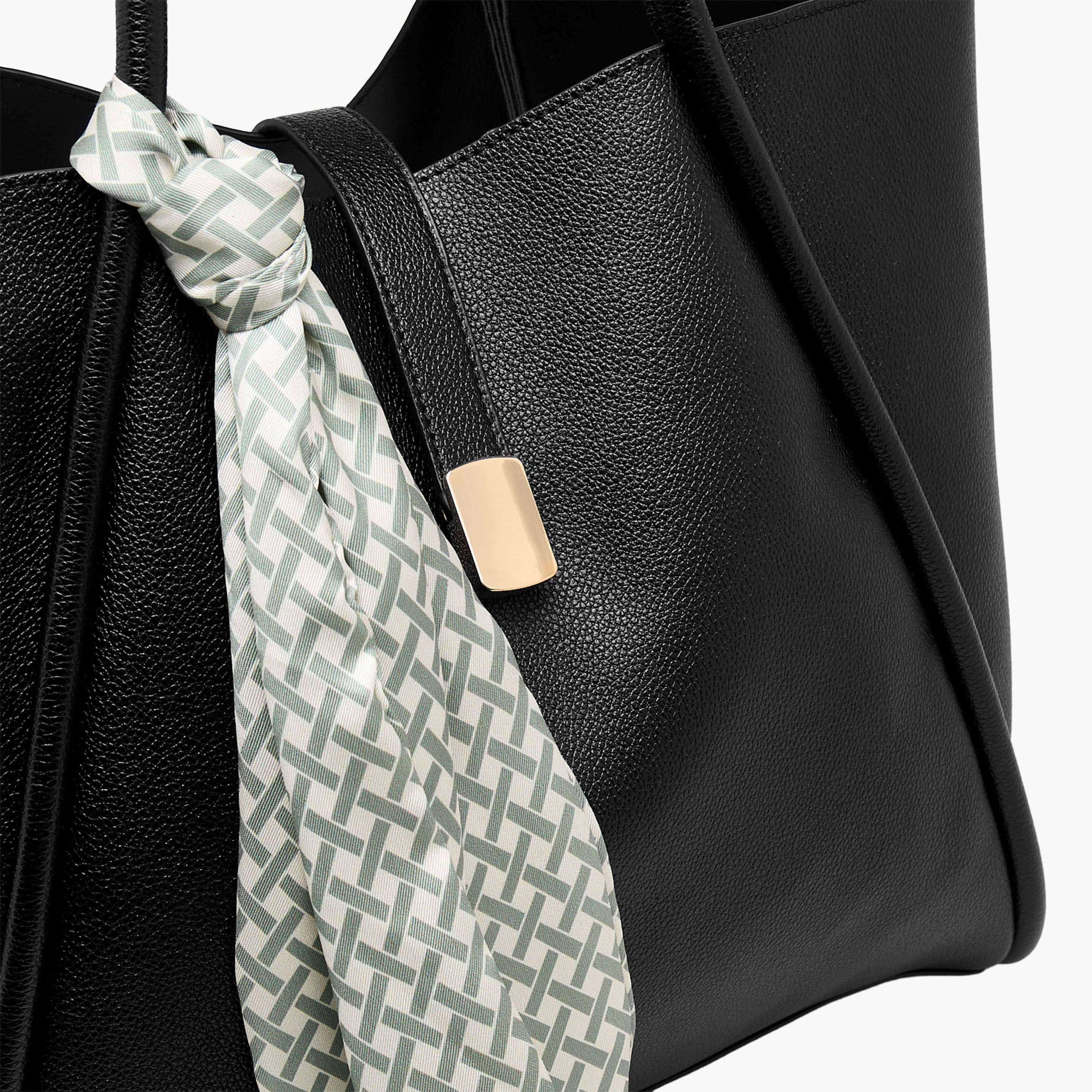 Scarf Accent Tote Bag with Double Handle-women-bagsandwallets-handbags-image-5