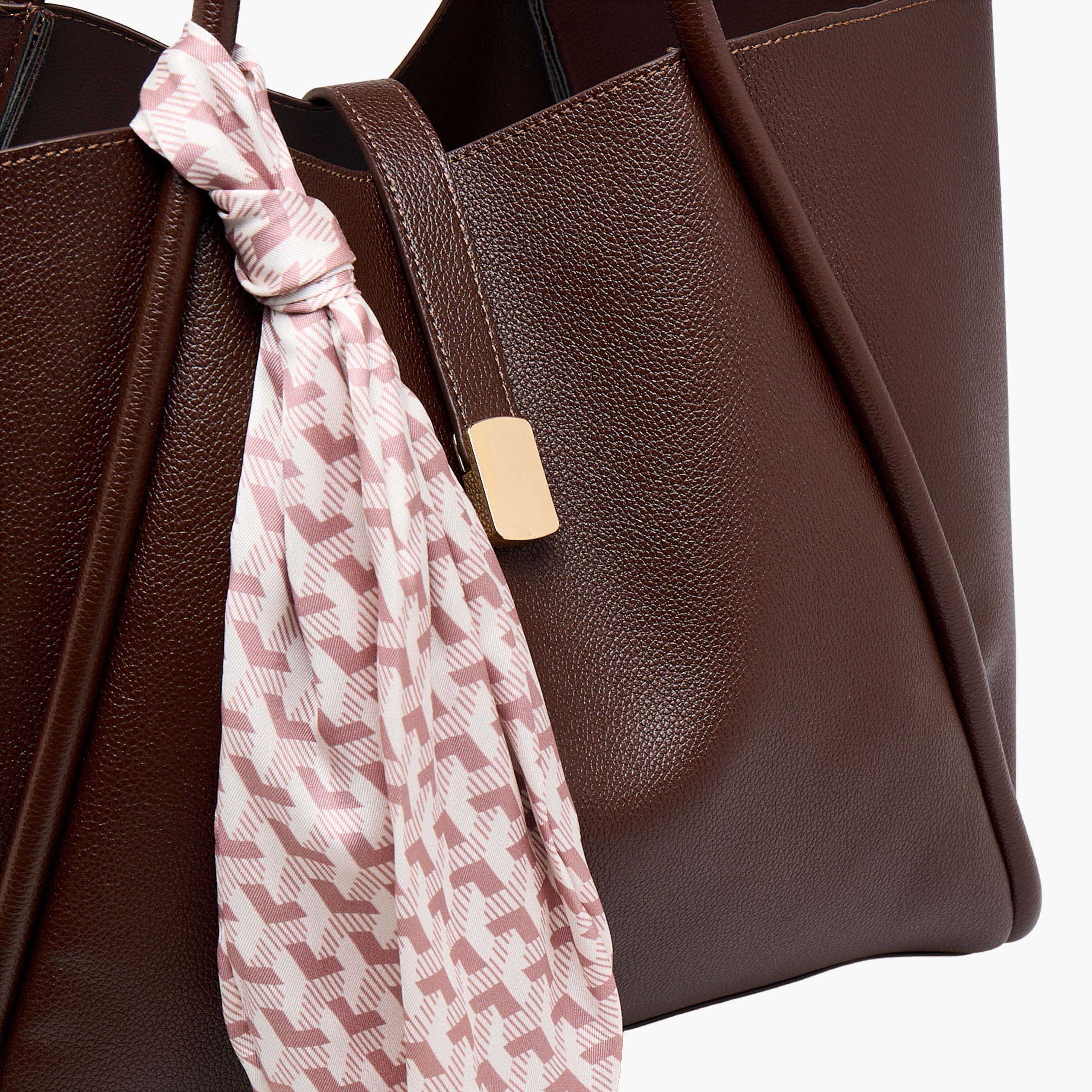 Scarf Accent Tote Bag with Double Handle-women-bagsandwallets-handbags-image-5