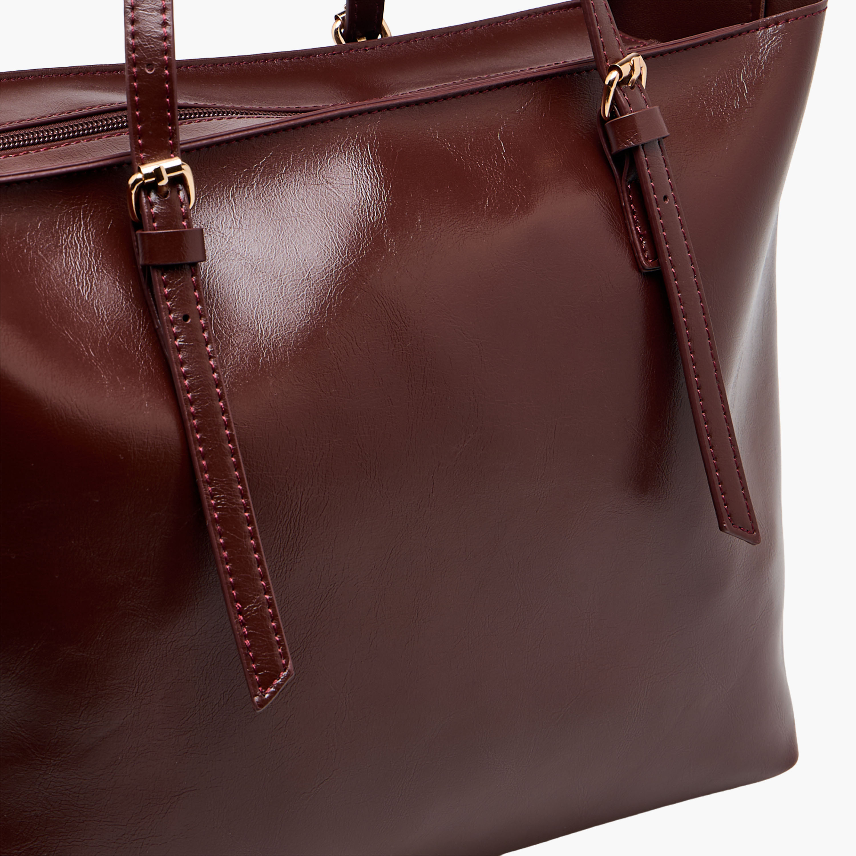 Textured Tote Bag with Double Handle-women-bagsandwallets-handbags-image-5
