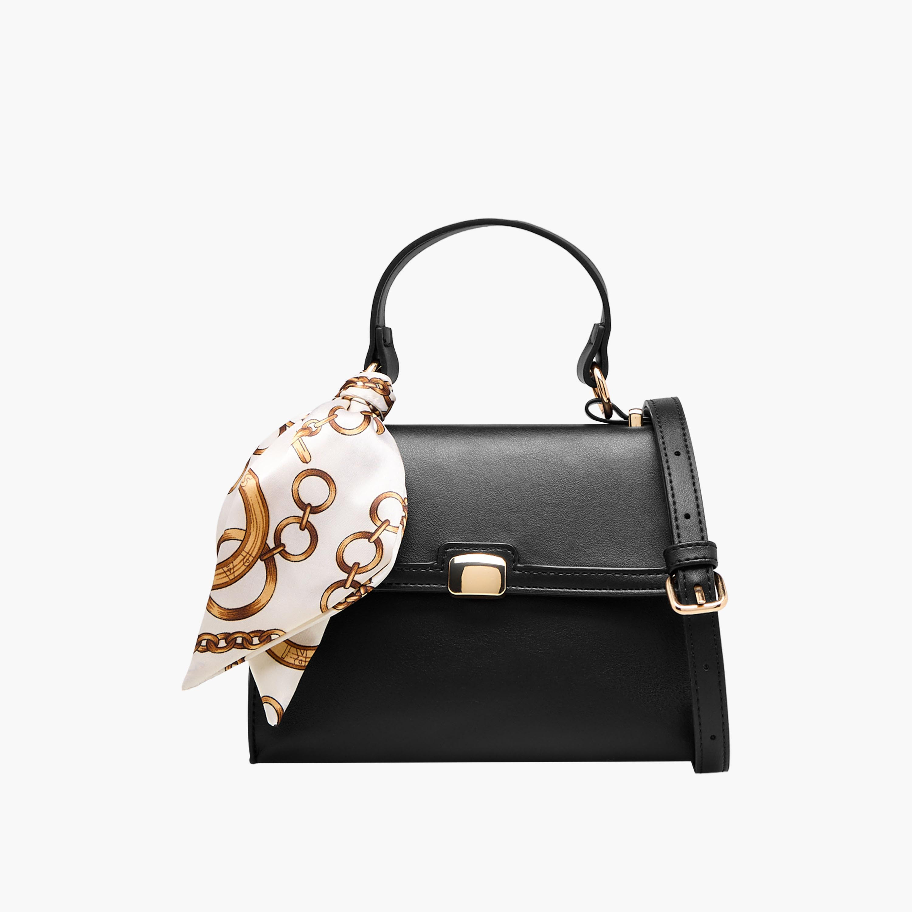 Scarf Accent Crossbody Bag with Detachable Strap-women-bagsandwallets-handbags-image-1
