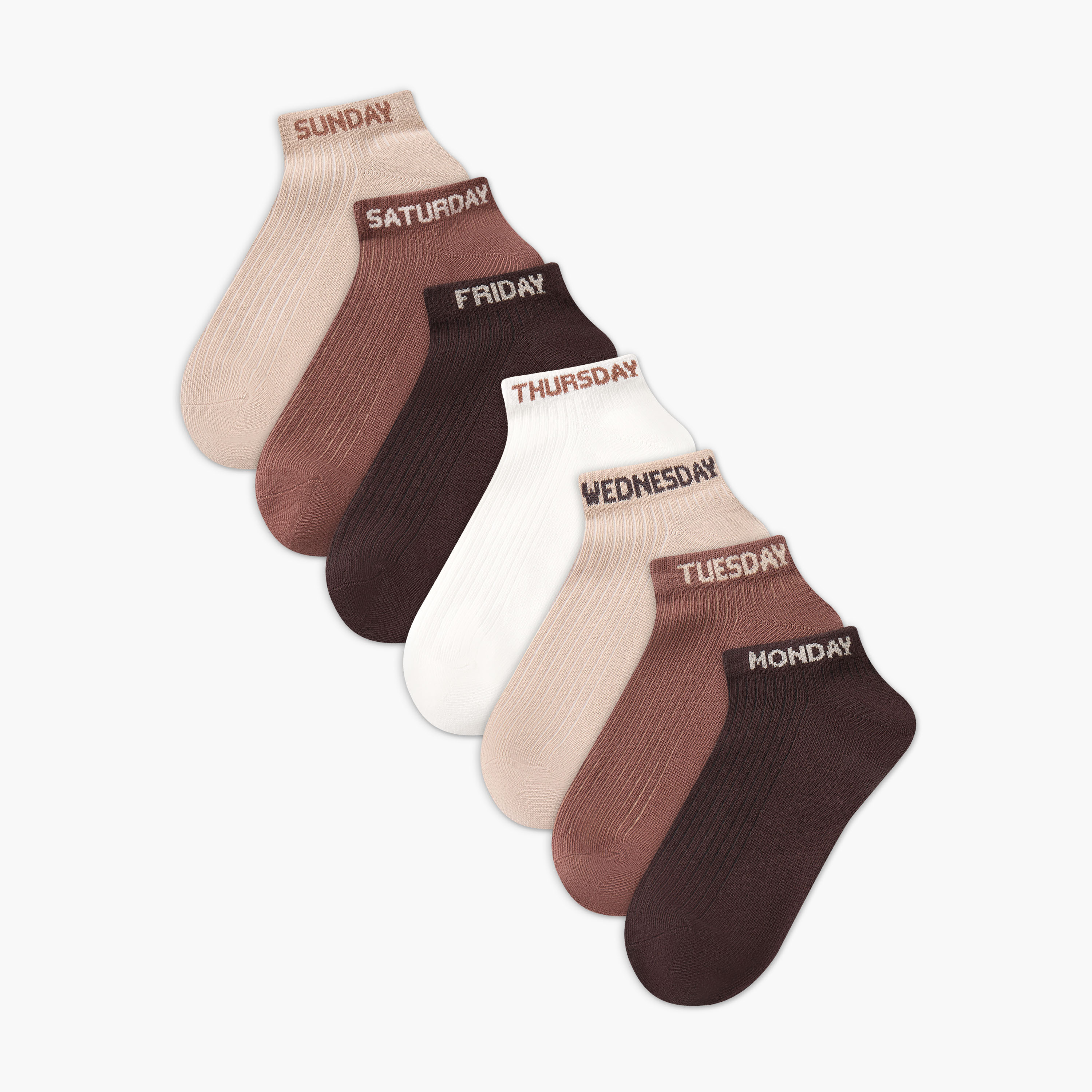 طقم جوارب 7 أزواج بطول الكاحل-women-socksandstockings-image-1