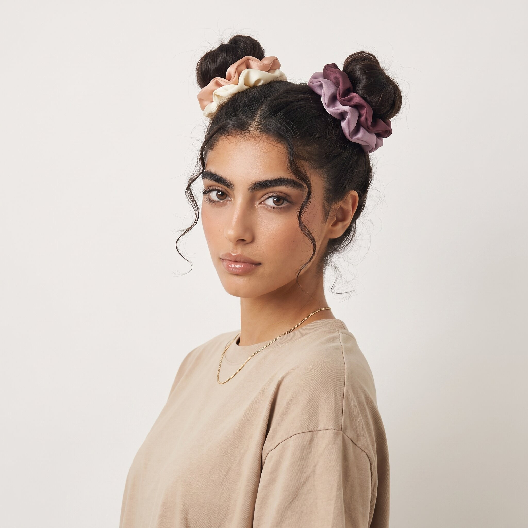 Pack of 4 Satin Hair Scrunchie-women-hairaccessories-scrunchies-image-2