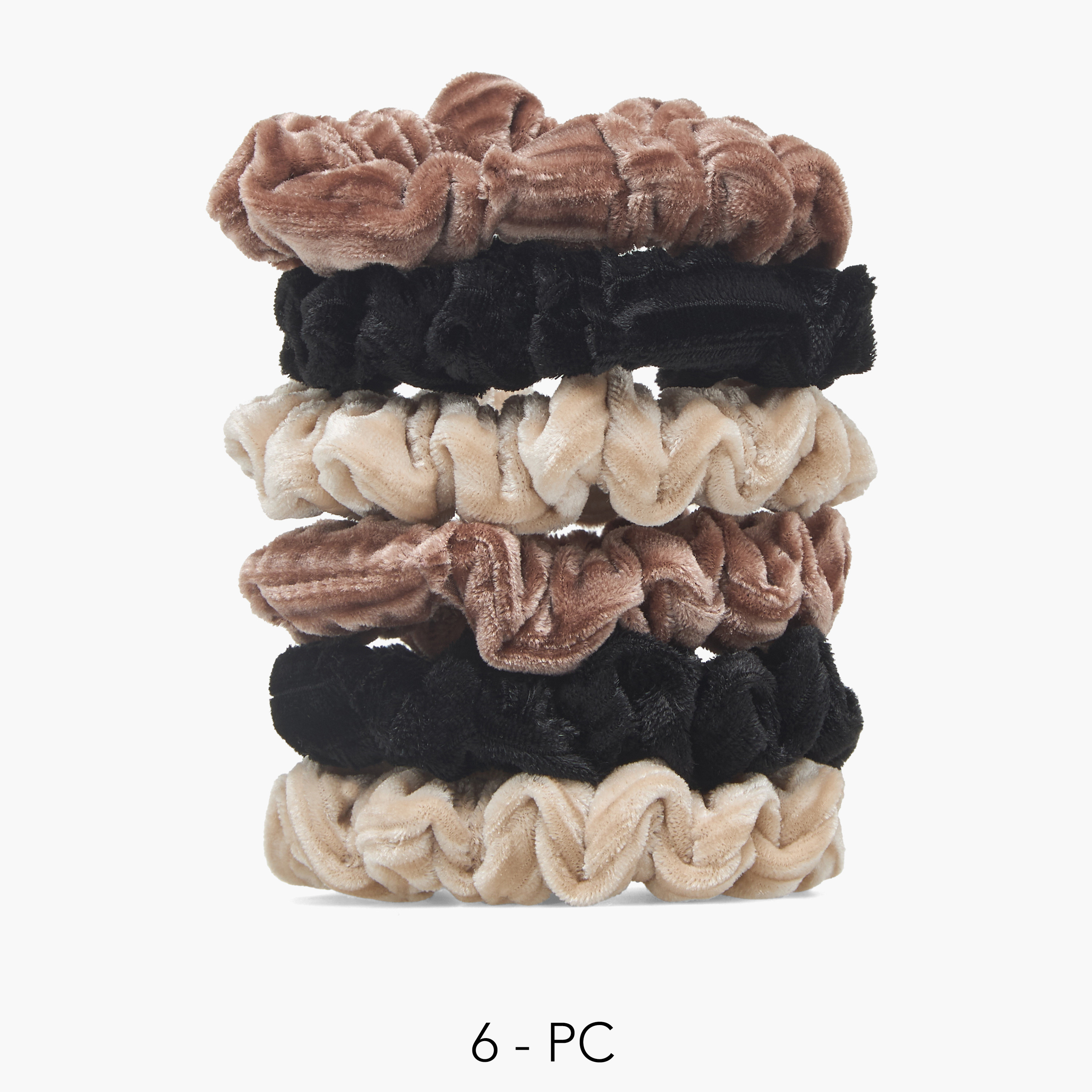 Pack of 6 Velvet Hair Scrunchie-women-hairaccessories-scrunchies-image-1