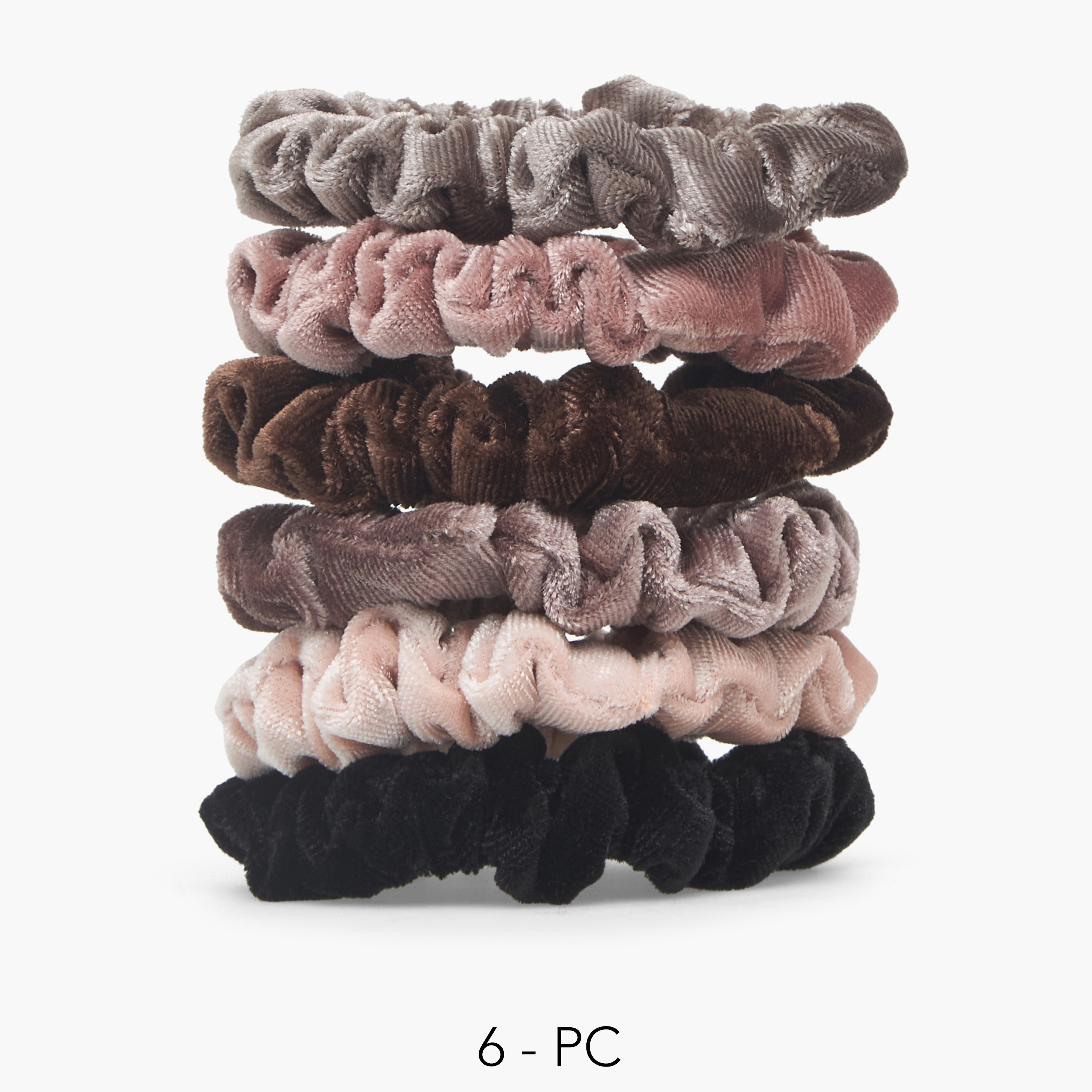 Pack of 6 Velvet Hair Scrunchie-women-hairaccessories-scrunchies-image-1