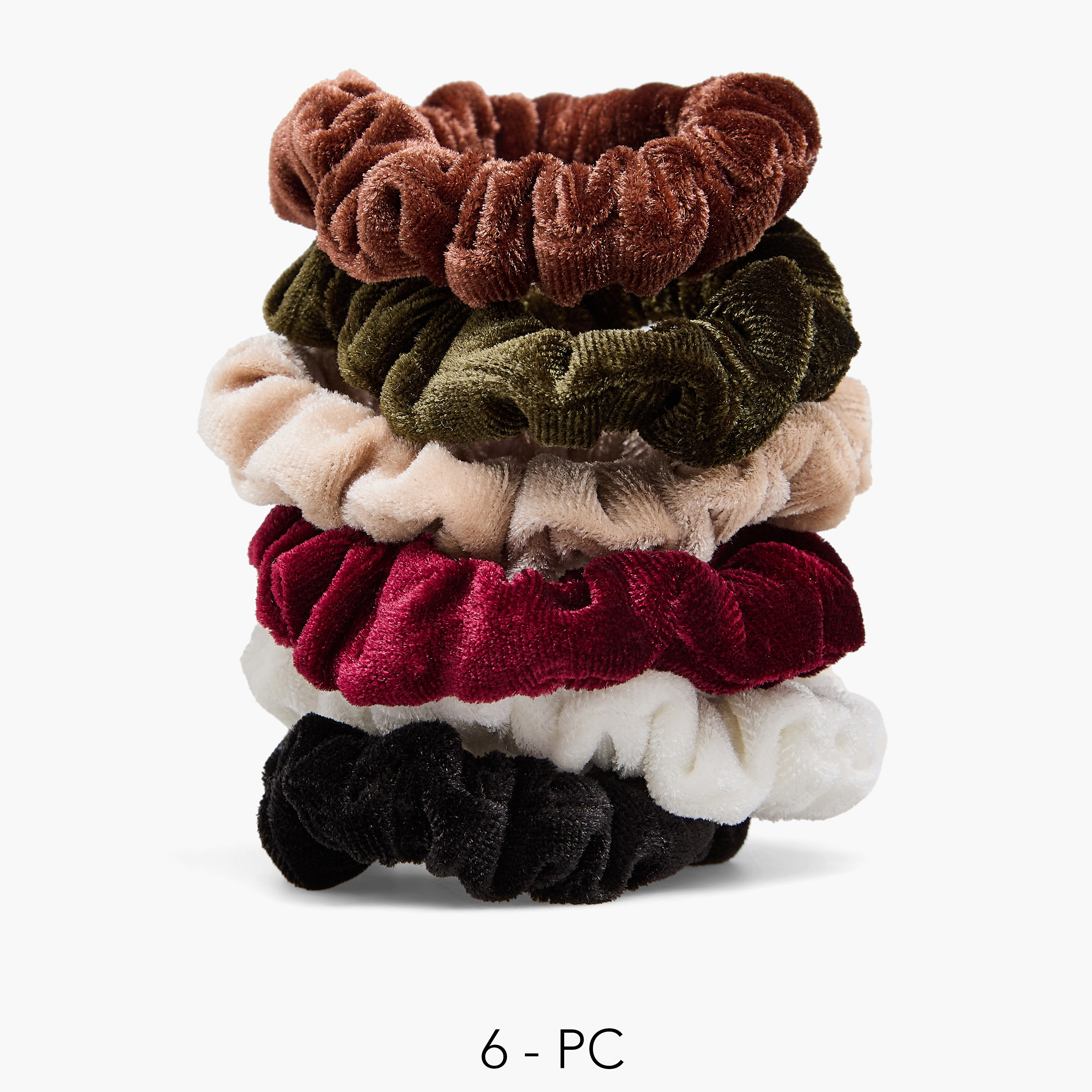 Pack of 6 Velvet Hair Scrunchie-women-hairaccessories-scrunchies-image-1