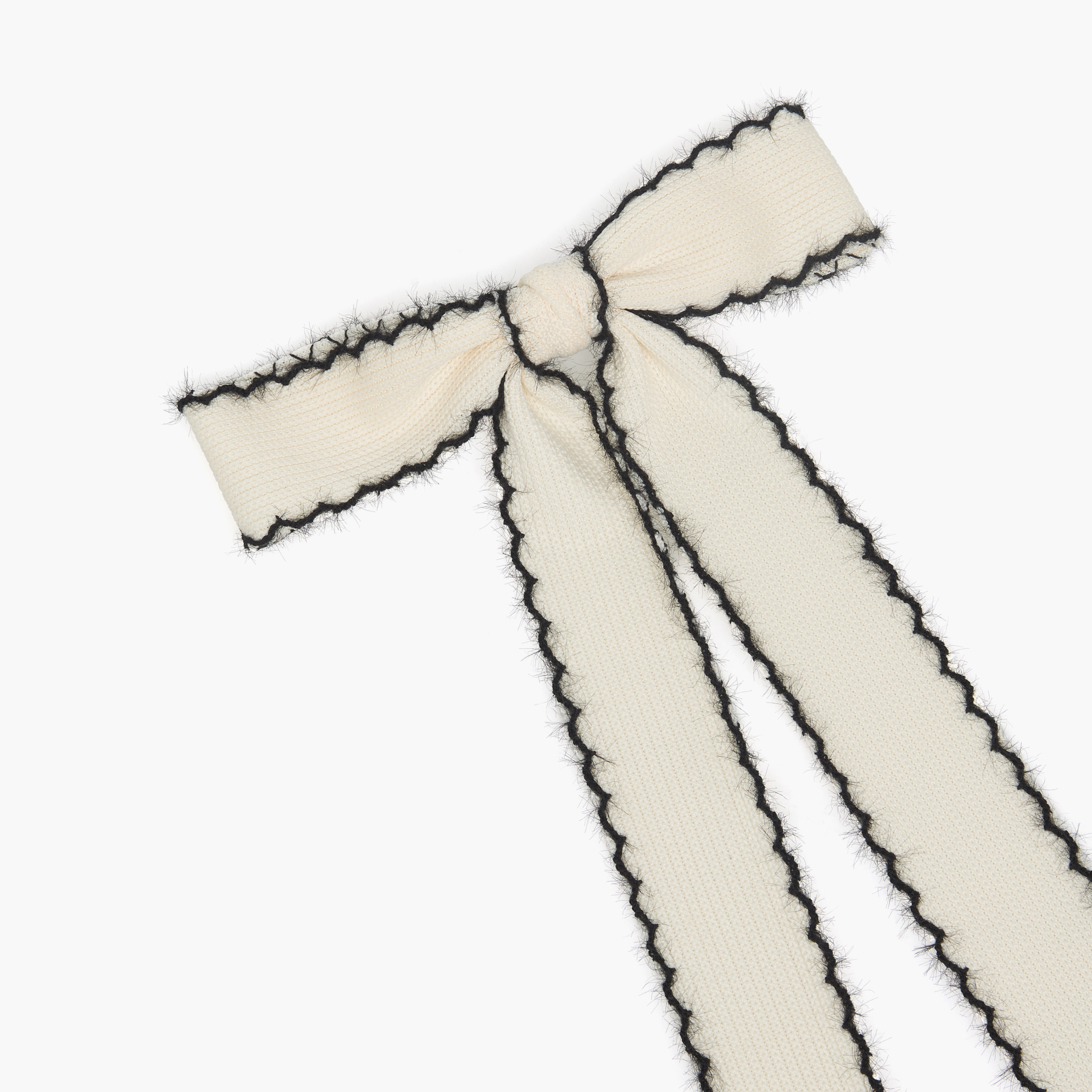 Bow Barrette Hair Clip with Stitch Detail-women-hairaccessories-clips-image-3