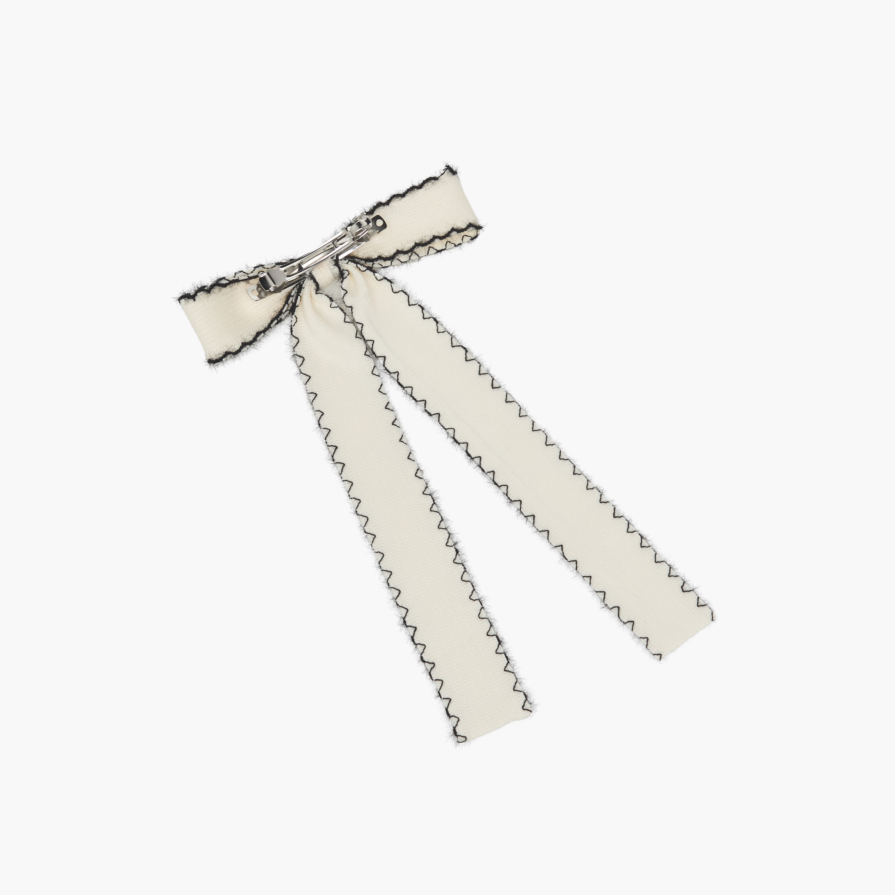 Bow Barrette Hair Clip with Stitch Detail-women-hairaccessories-clips-image-4