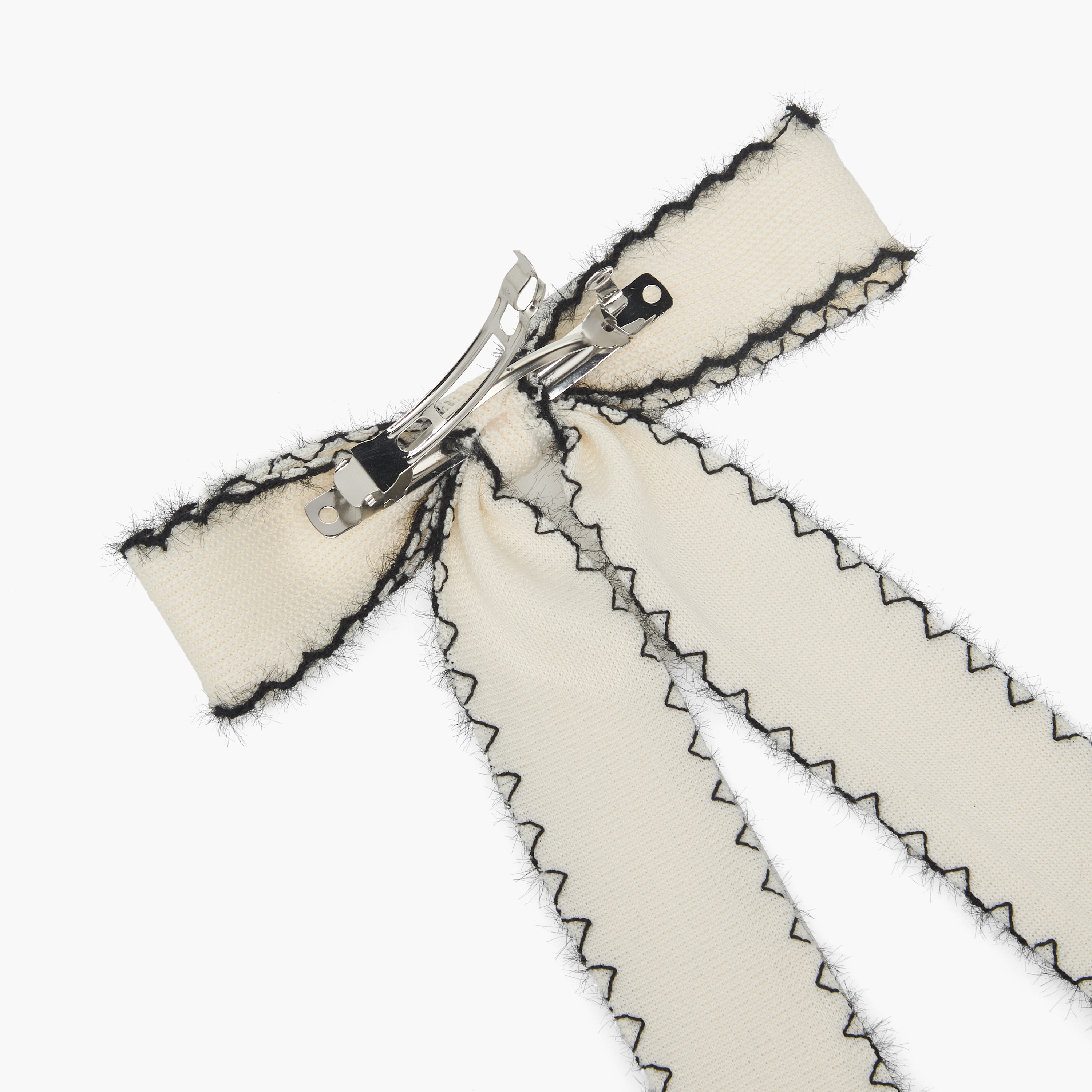 Bow Barrette Hair Clip with Stitch Detail-women-hairaccessories-clips-image-5