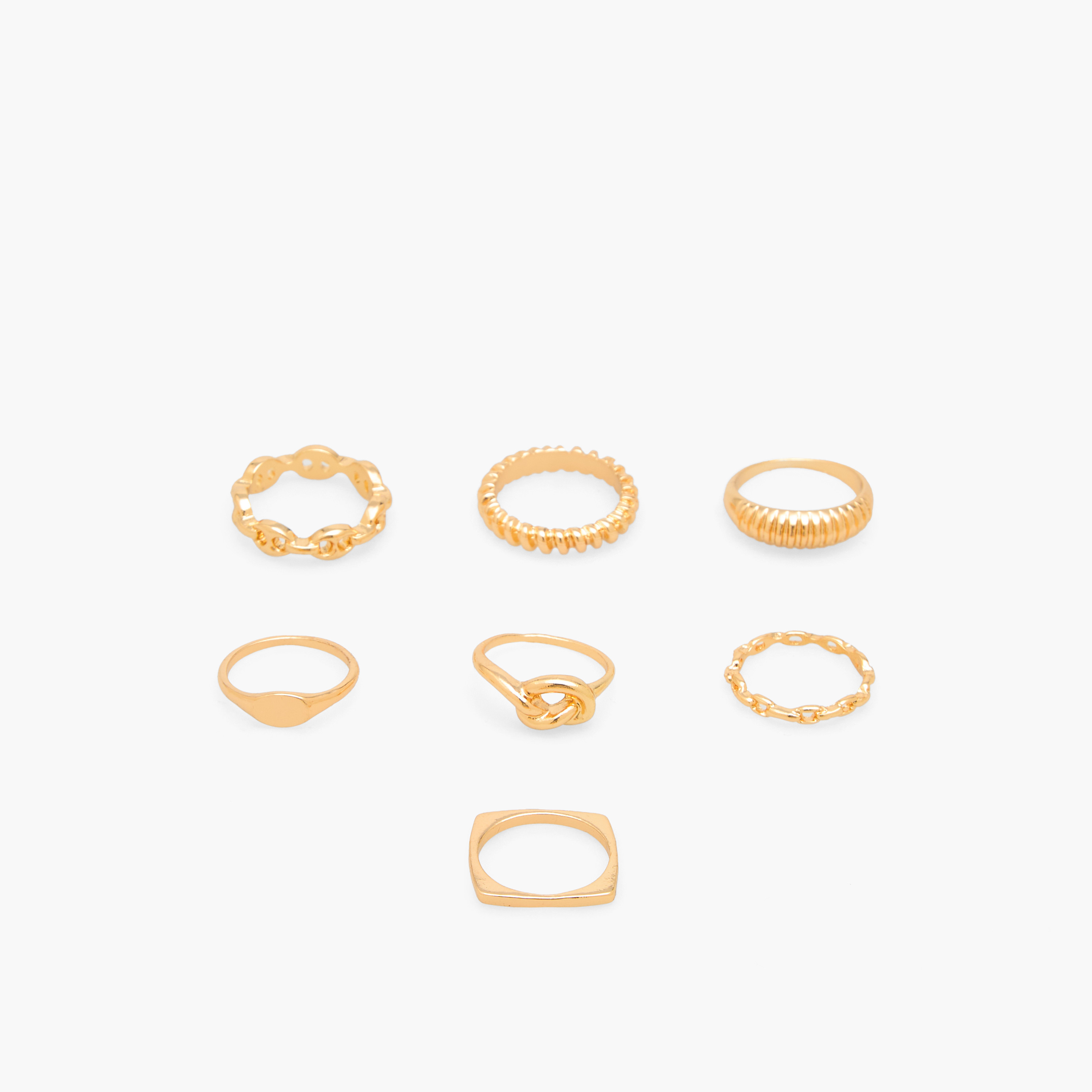 Gloo Pack of 7 Metal Ring Set-women-watchesandjewellery-jewellery-rings-image-1