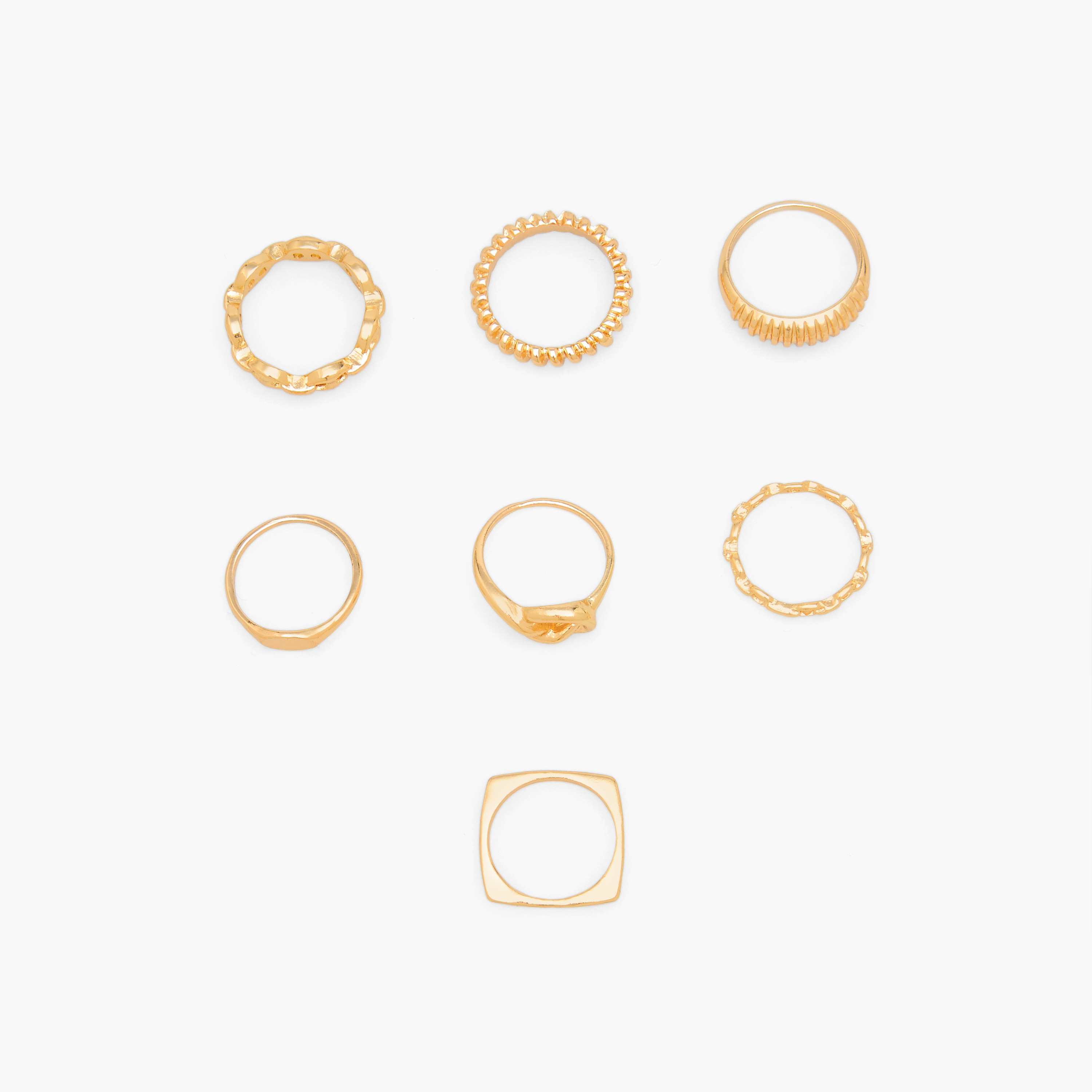 Gloo Pack of 7 Metal Ring Set-women-watchesandjewellery-jewellery-rings-image-2