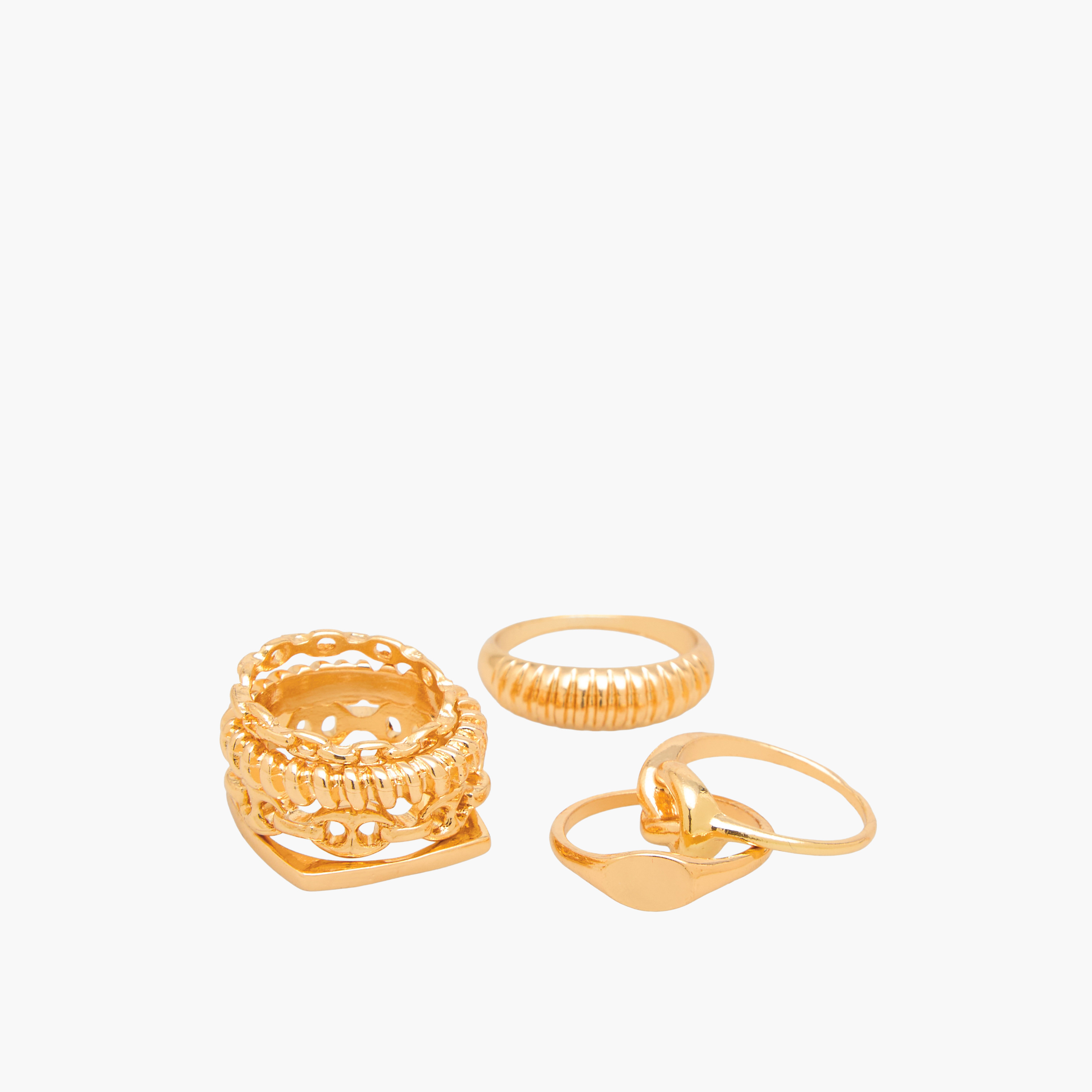 Gloo Pack of 7 Metal Ring Set-women-watchesandjewellery-jewellery-rings-image-3