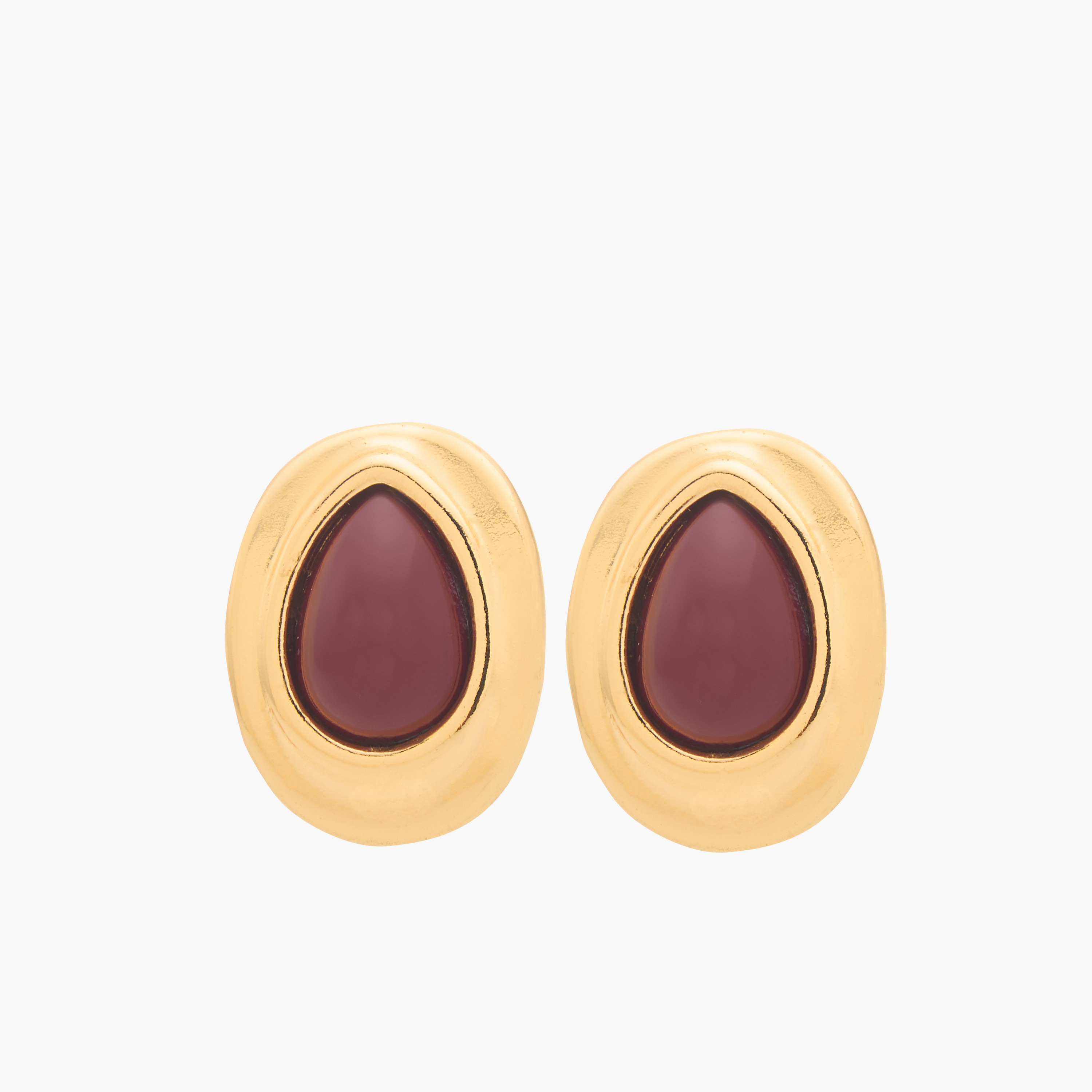 أقراط مرصعة مزينة بلون ذهبي ومكبس إغلاق-women-watchesandjewellery-jewellery-earrings-image-1