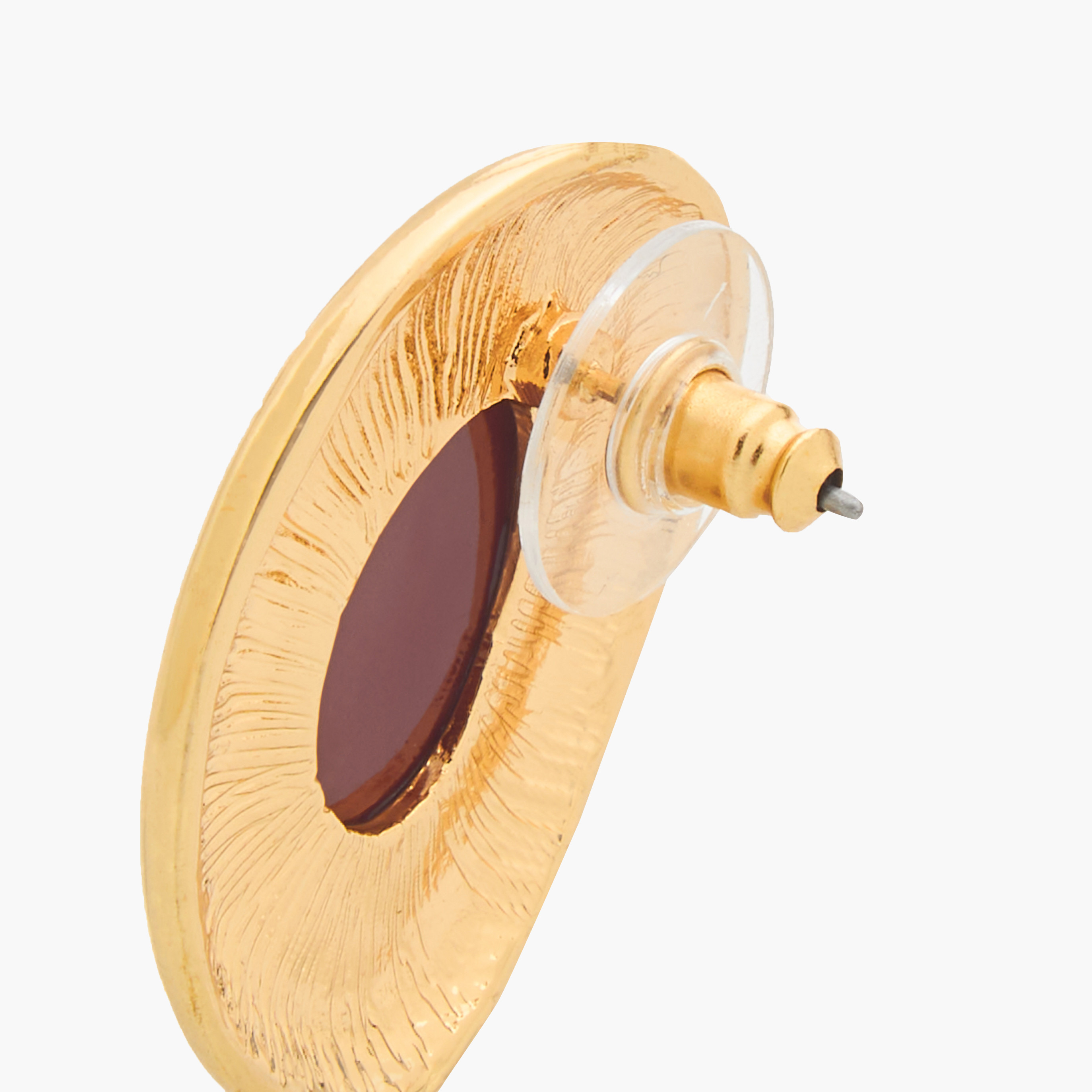 أقراط مرصعة مزينة بلون ذهبي ومكبس إغلاق-women-watchesandjewellery-jewellery-earrings-image-5