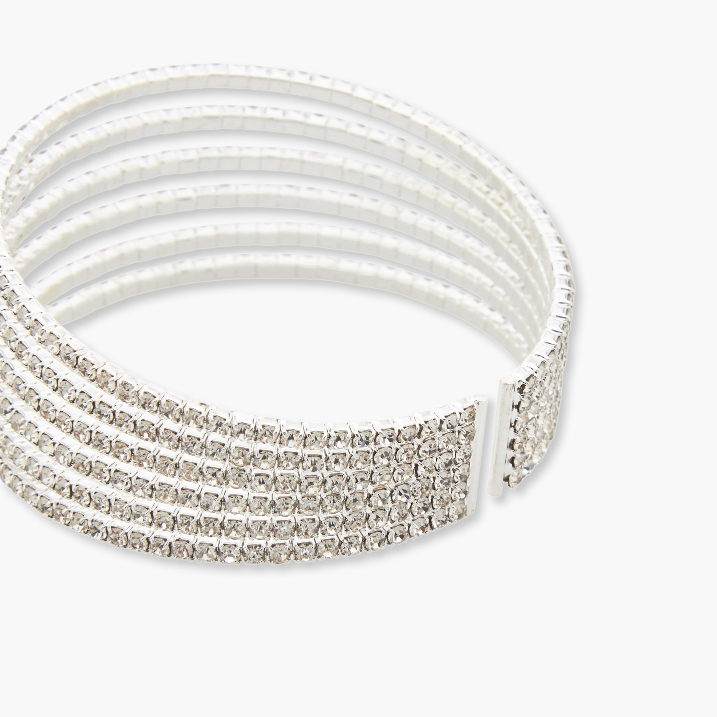 سوار كف معدن مزين من سبلاش اكسيسوريز-women-watchesandjewellery-jewellery-banglesandbracelets-image-5