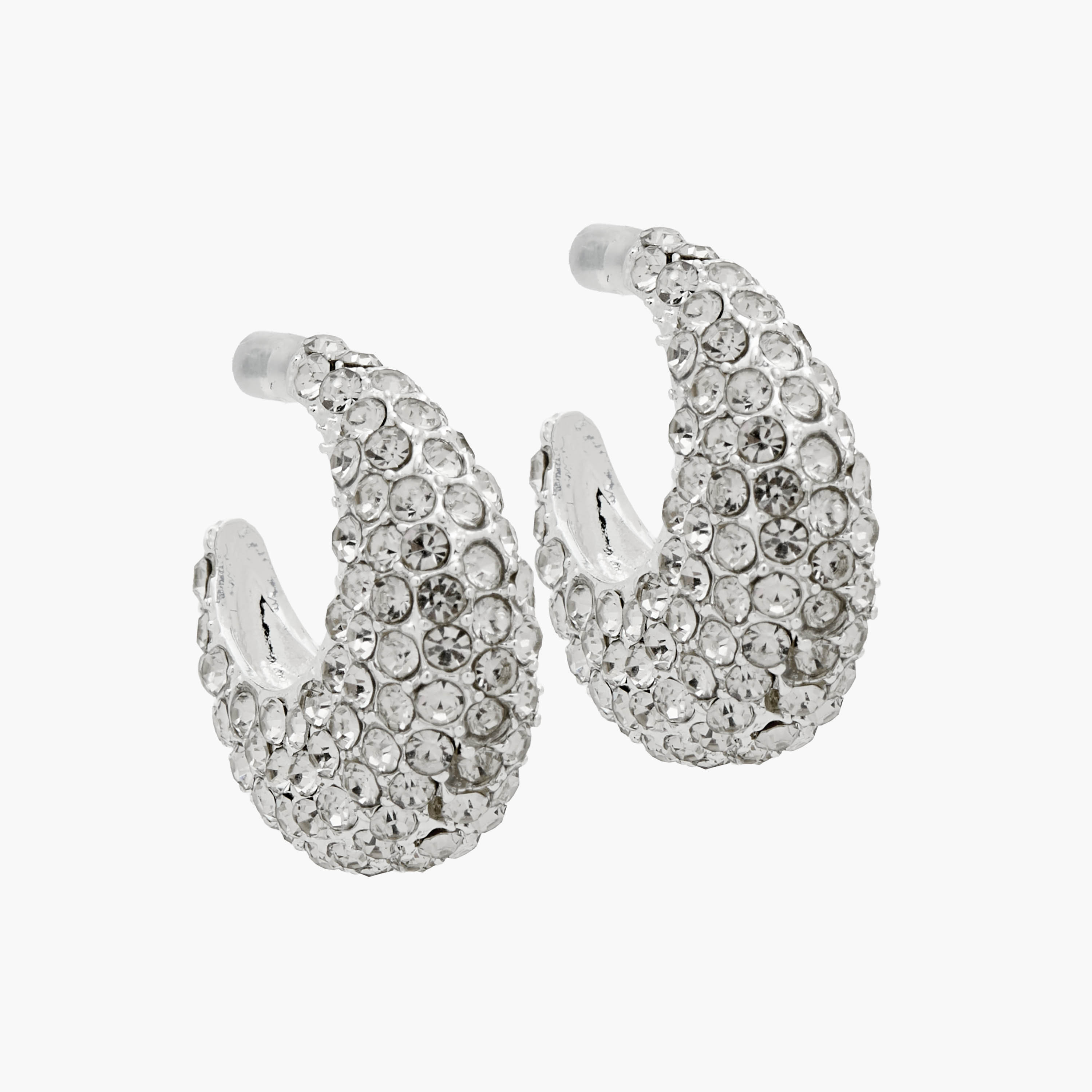 أقراط مزينة بلون فضي ومكبس إغلاق خلفي-women-watchesandjewellery-jewellery-earrings-image-2