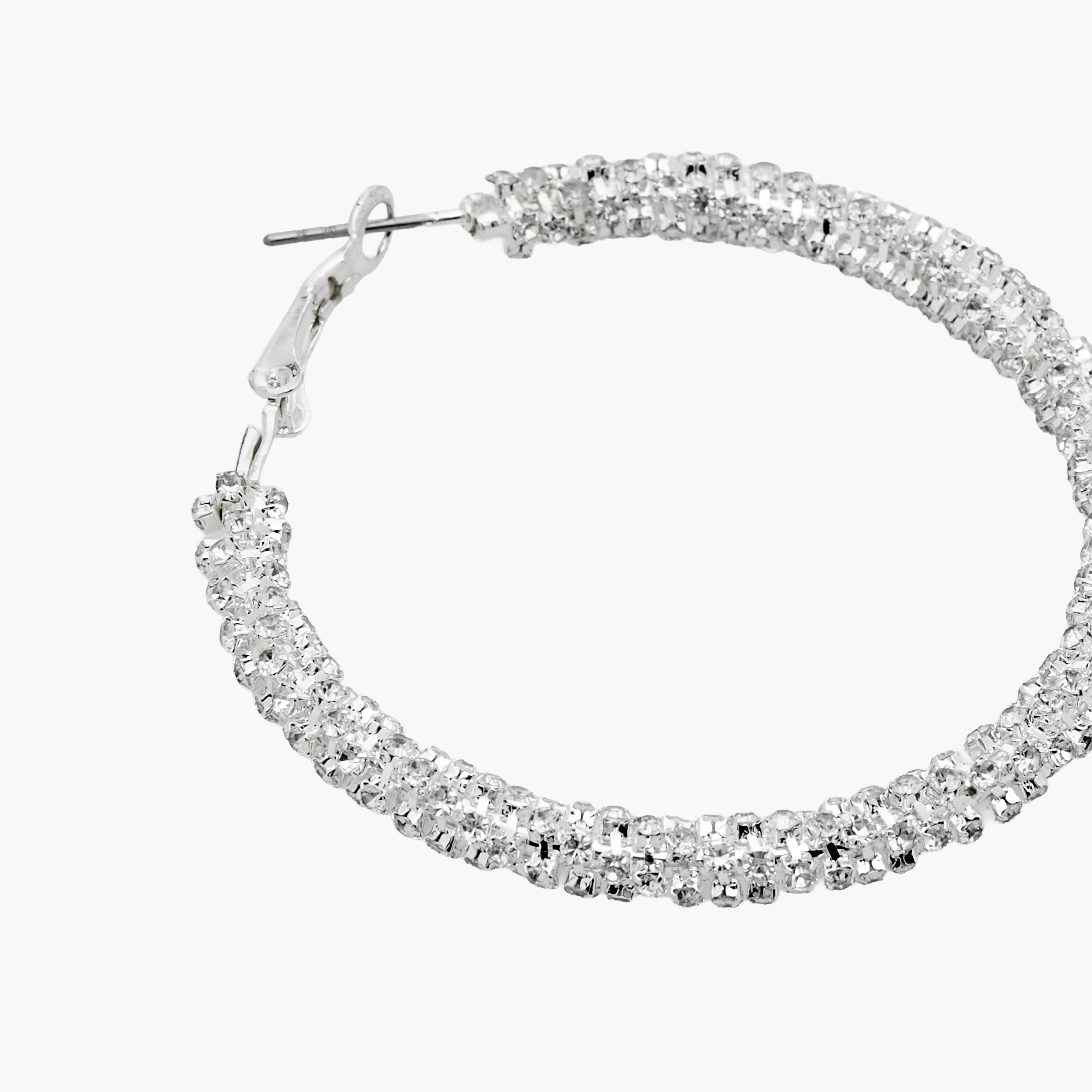 Pack of 2 Silver Tone Embellished Hoop Earrings-women-watchesandjewellery-jewellery-earrings-image-4