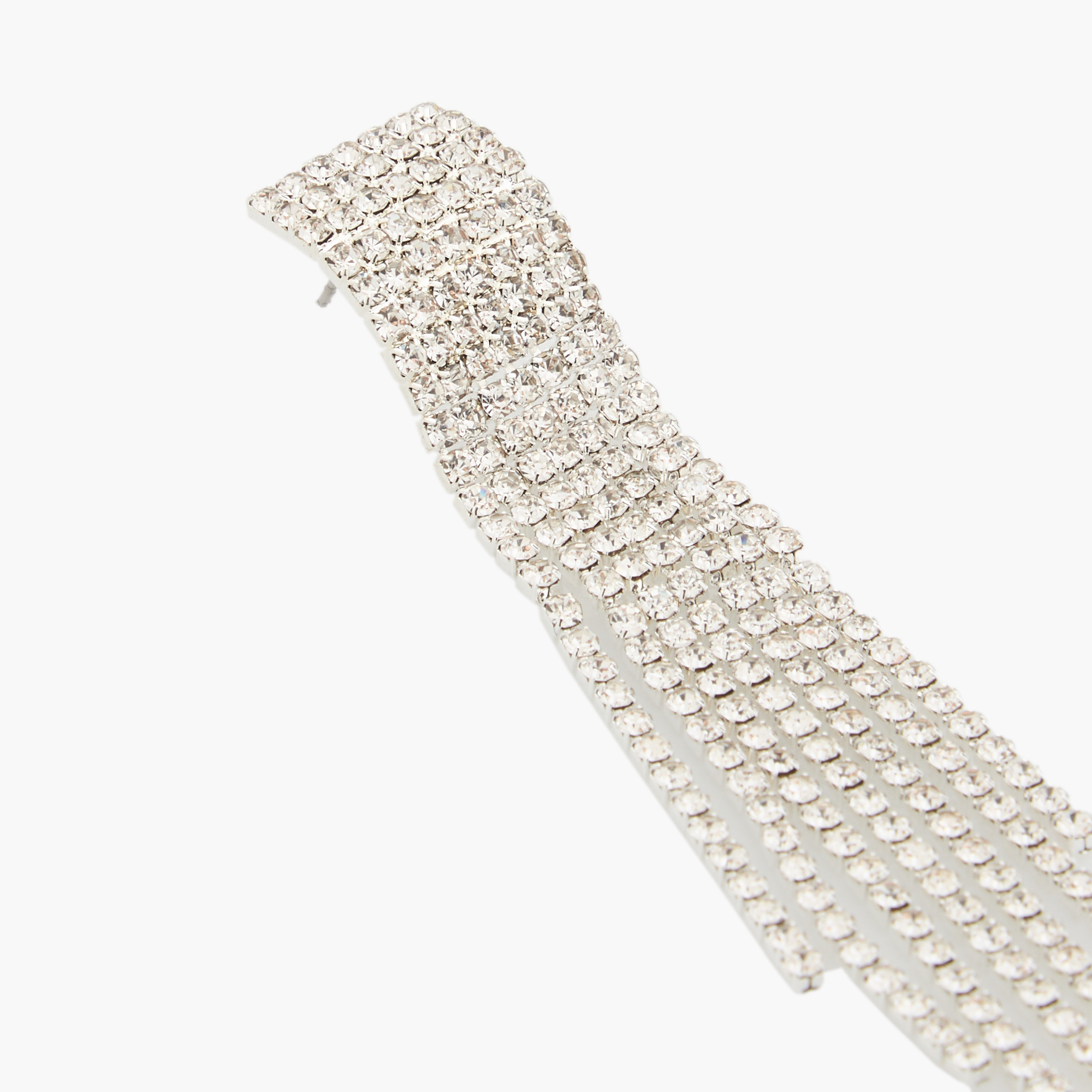 أقراط متدلية مرصعة بالفصوص مع إغلاق محكم-women-watchesandjewellery-jewellery-earrings-image-4