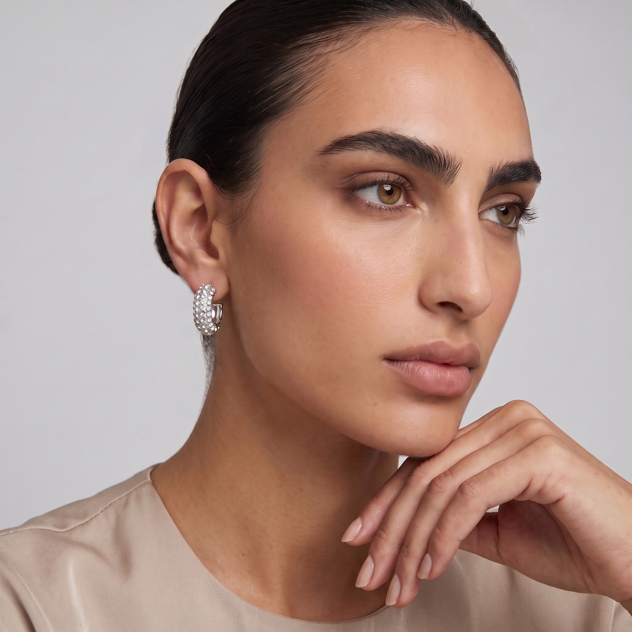 Pack of 2 Silver Tone Hoop Earrings with Pushback Closure-women-watchesandjewellery-jewellery-earrings-image-2
