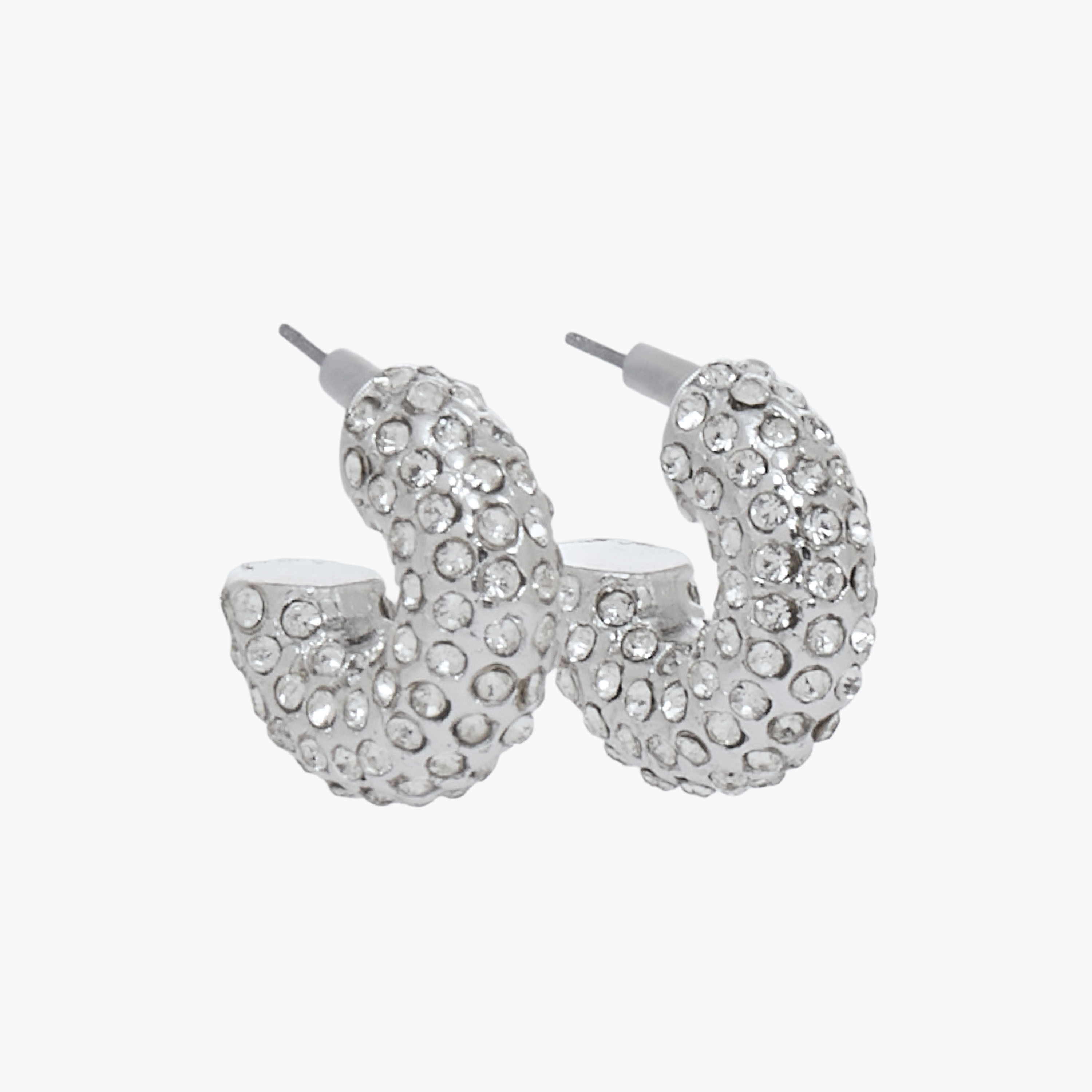 Pack of 2 Silver Tone Hoop Earrings with Pushback Closure-women-watchesandjewellery-jewellery-earrings-image-3