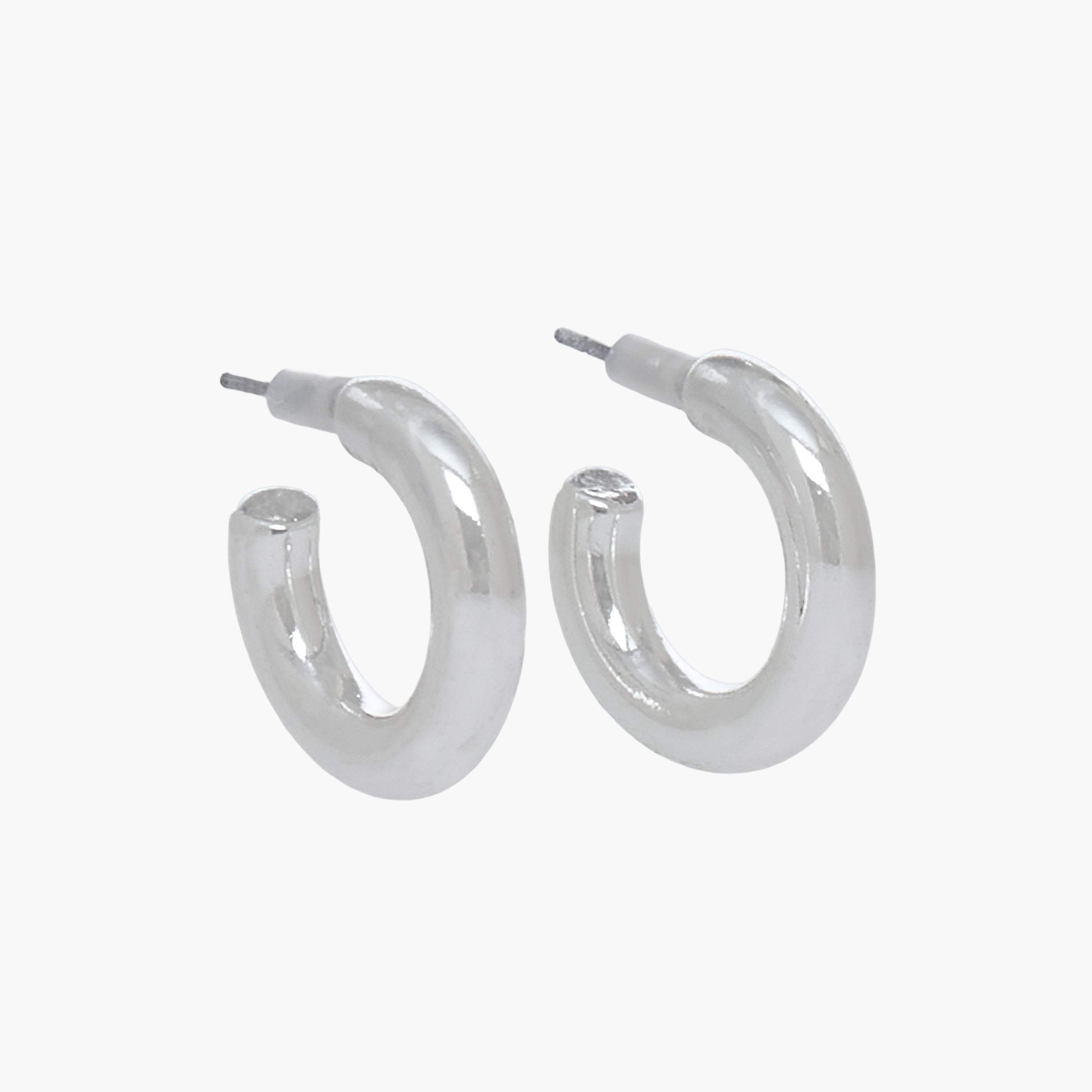 Pack of 2 Silver Tone Hoop Earrings with Pushback Closure-women-watchesandjewellery-jewellery-earrings-image-4