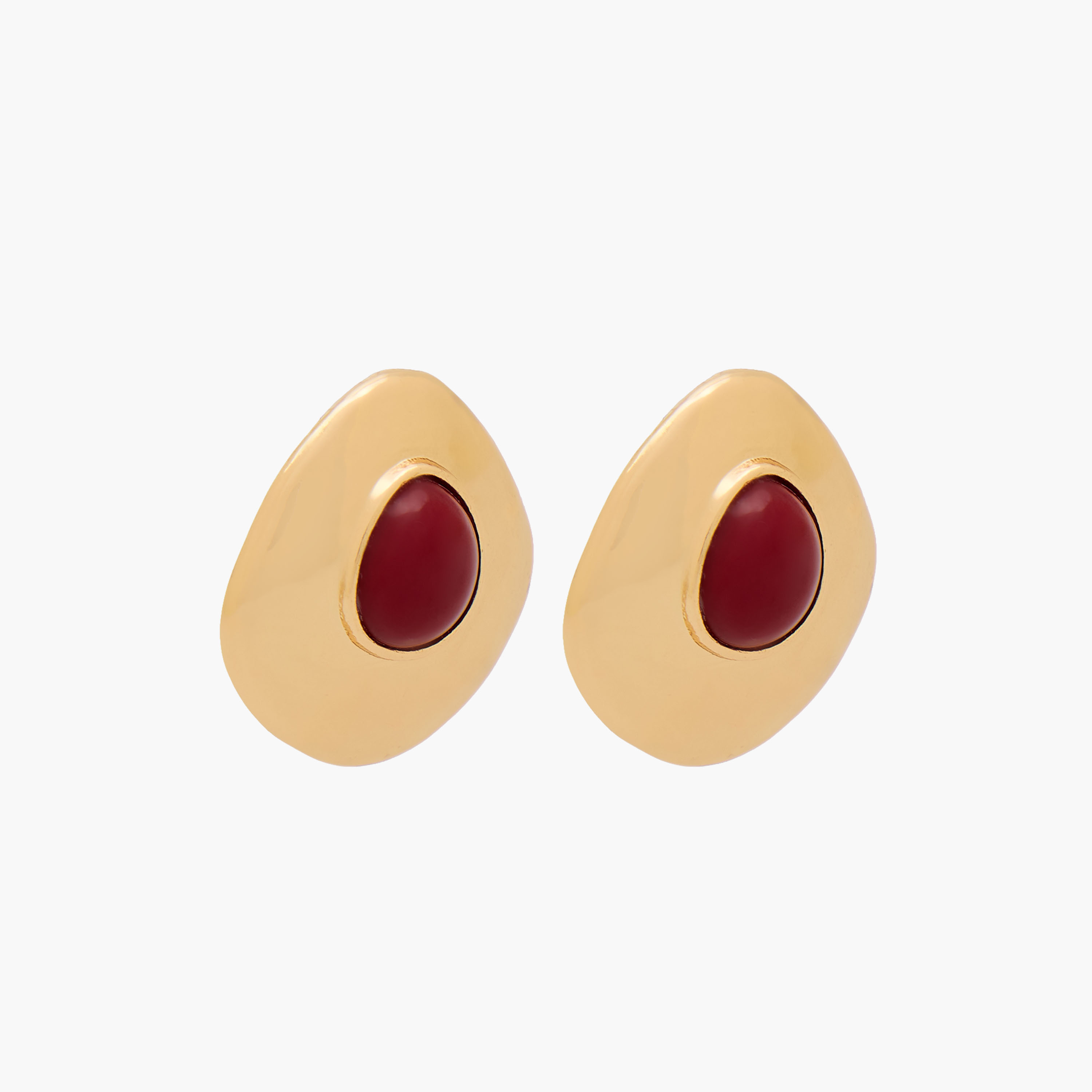 Pack of 2 Gold Finish Resin Detail Stud Earrings with Pushback Closure-women-watchesandjewellery-jewellery-earrings-image-3