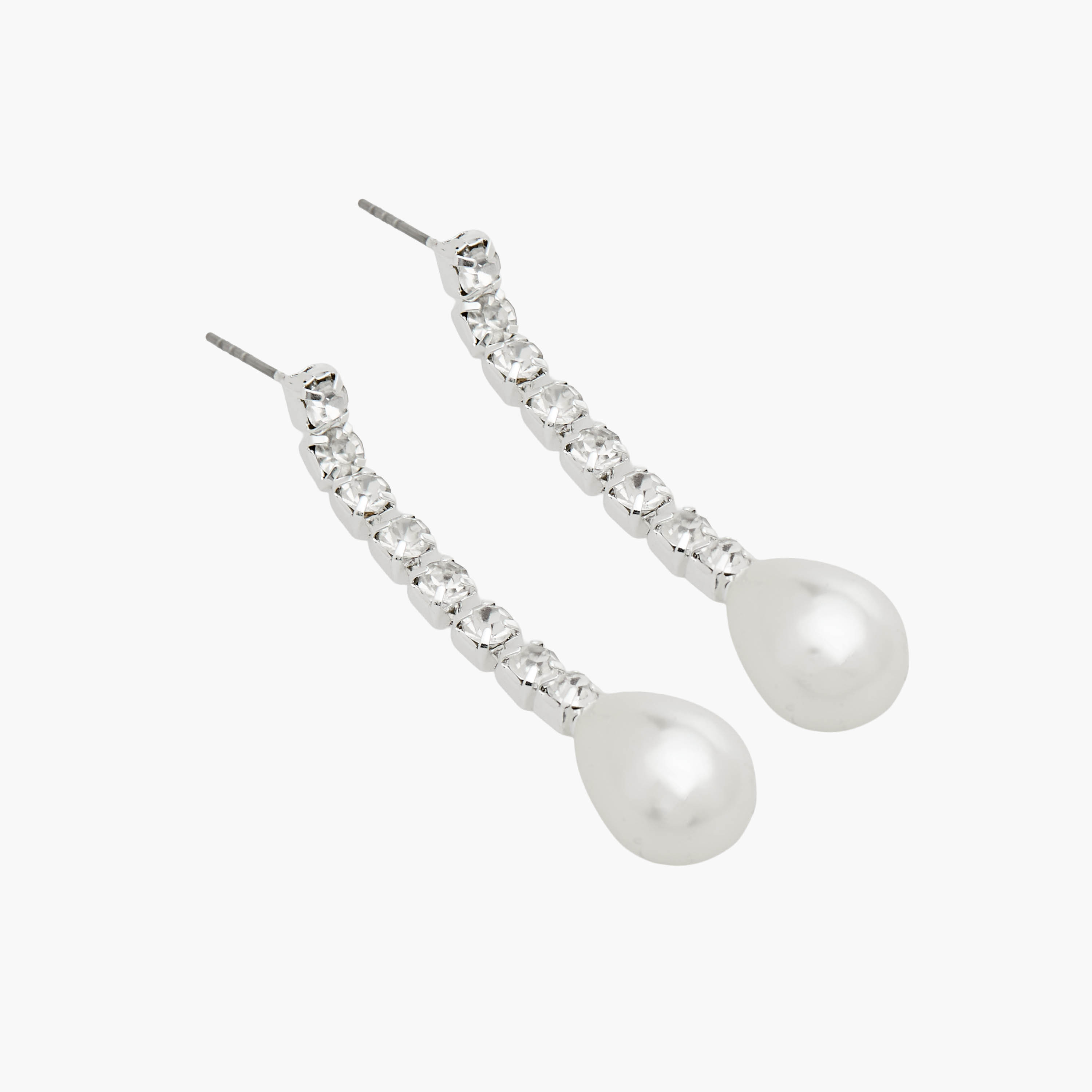 Pack of 3 Silver Tone Embellished Earrings with Pushback Closure-women-watchesandjewellery-jewellery-earrings-image-3