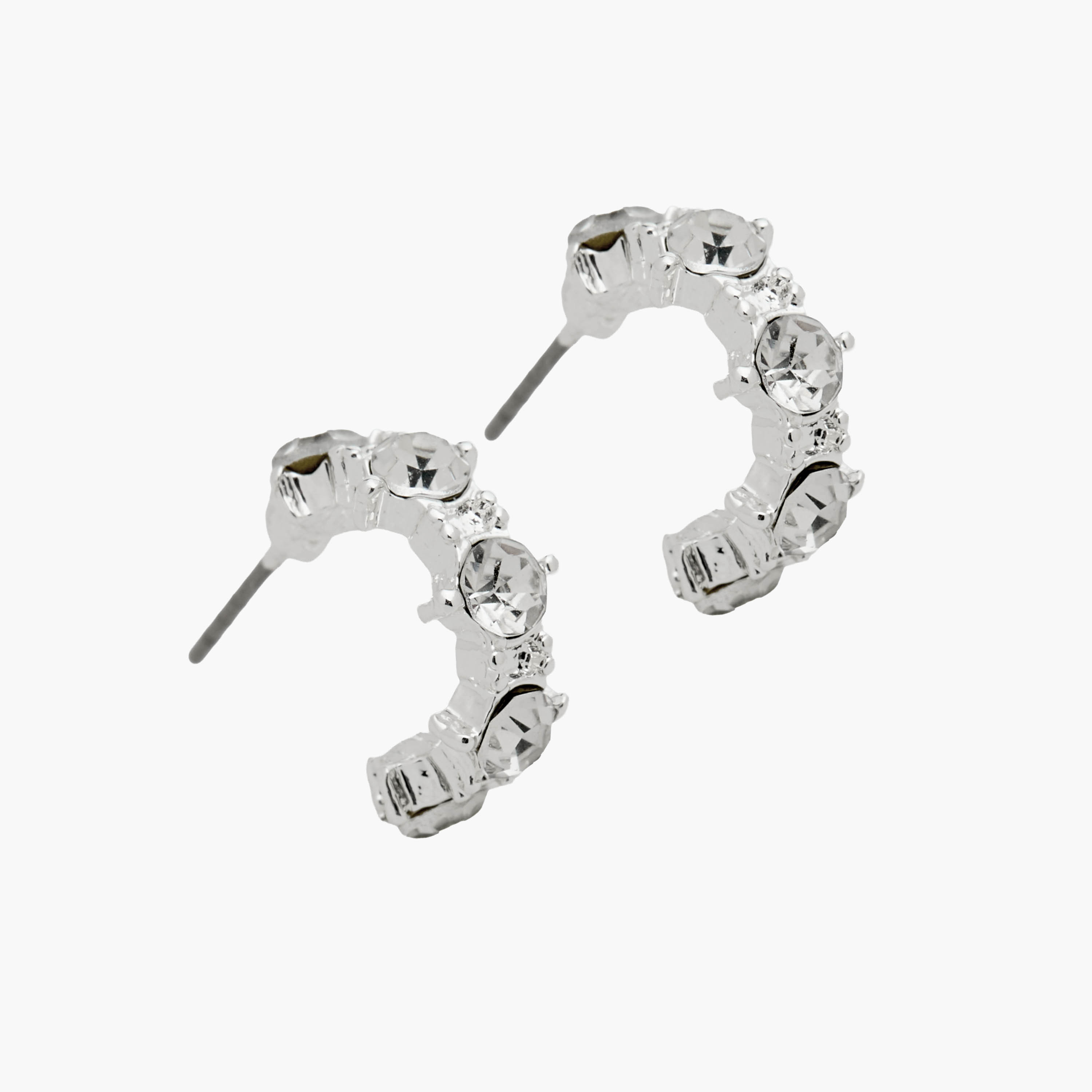 Pack of 3 Silver Tone Embellished Earrings with Pushback Closure-women-watchesandjewellery-jewellery-earrings-image-5