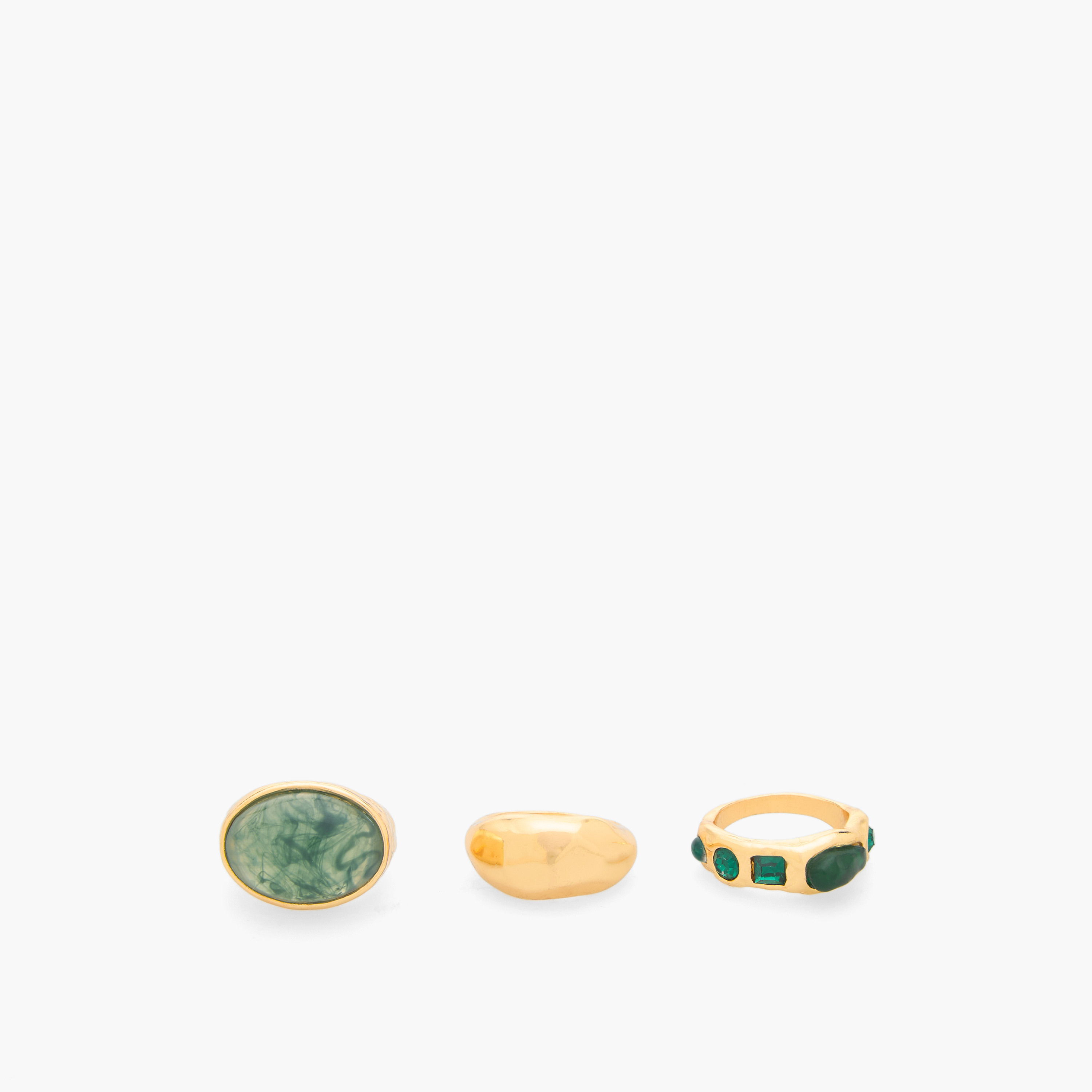 طقم خواتم معدن مزينة 3 قطع-women-watchesandjewellery-jewellery-rings-image-1