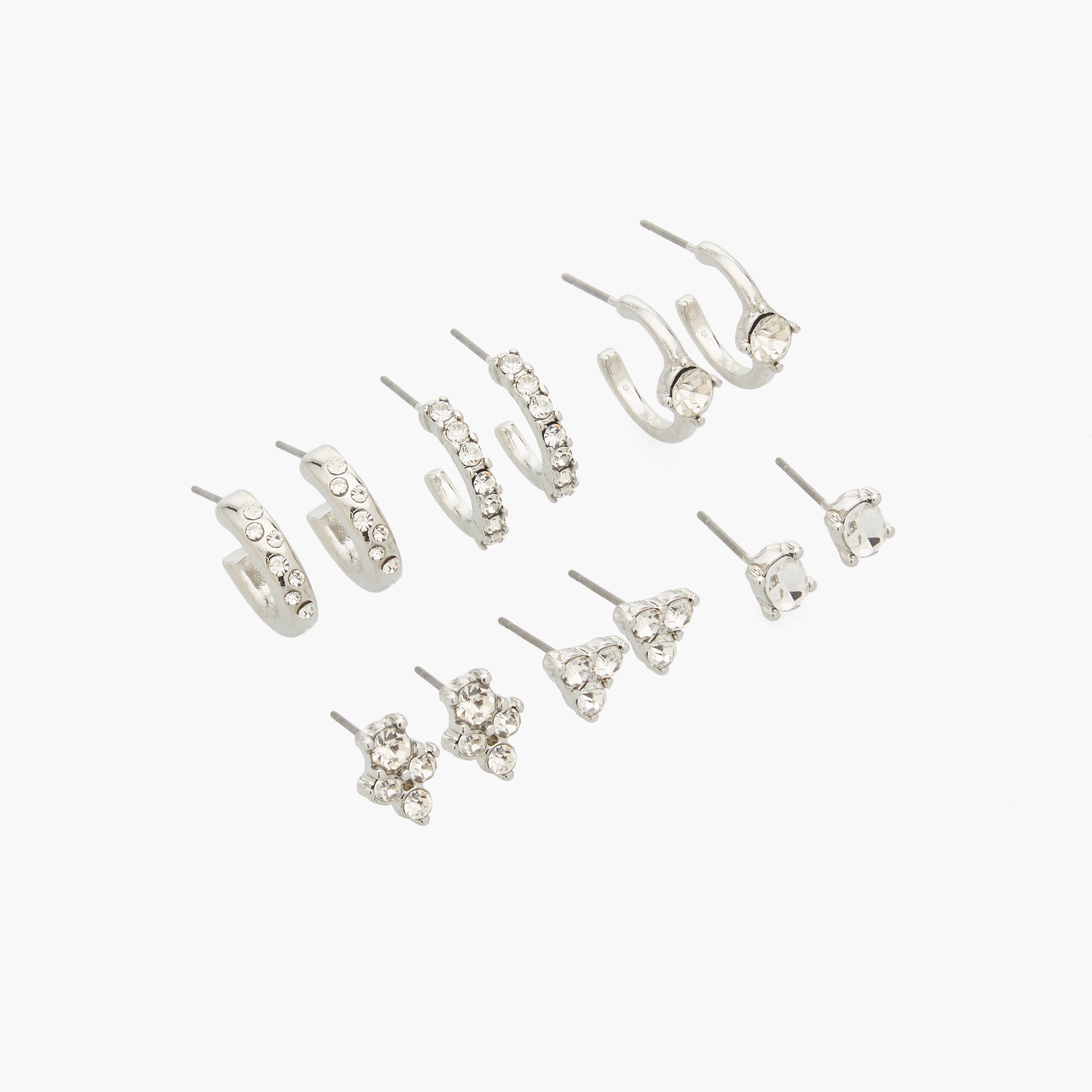 Splash Accessories Pack of 6 Embellished Earrings with Pushback Closure-women-watchesandjewellery-jewellery-earrings-image-1