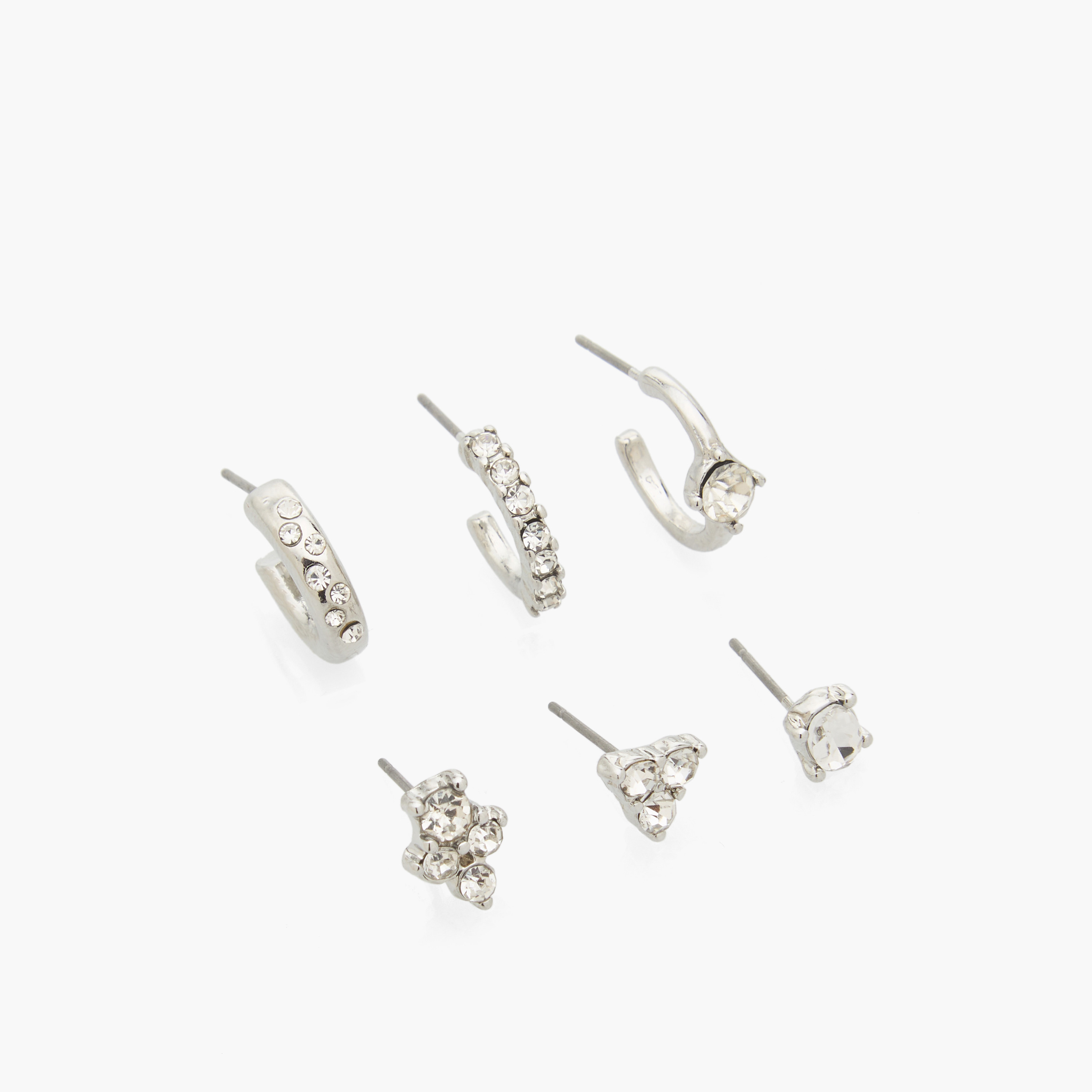Splash Accessories Pack of 6 Embellished Earrings with Pushback Closure-women-watchesandjewellery-jewellery-earrings-image-3