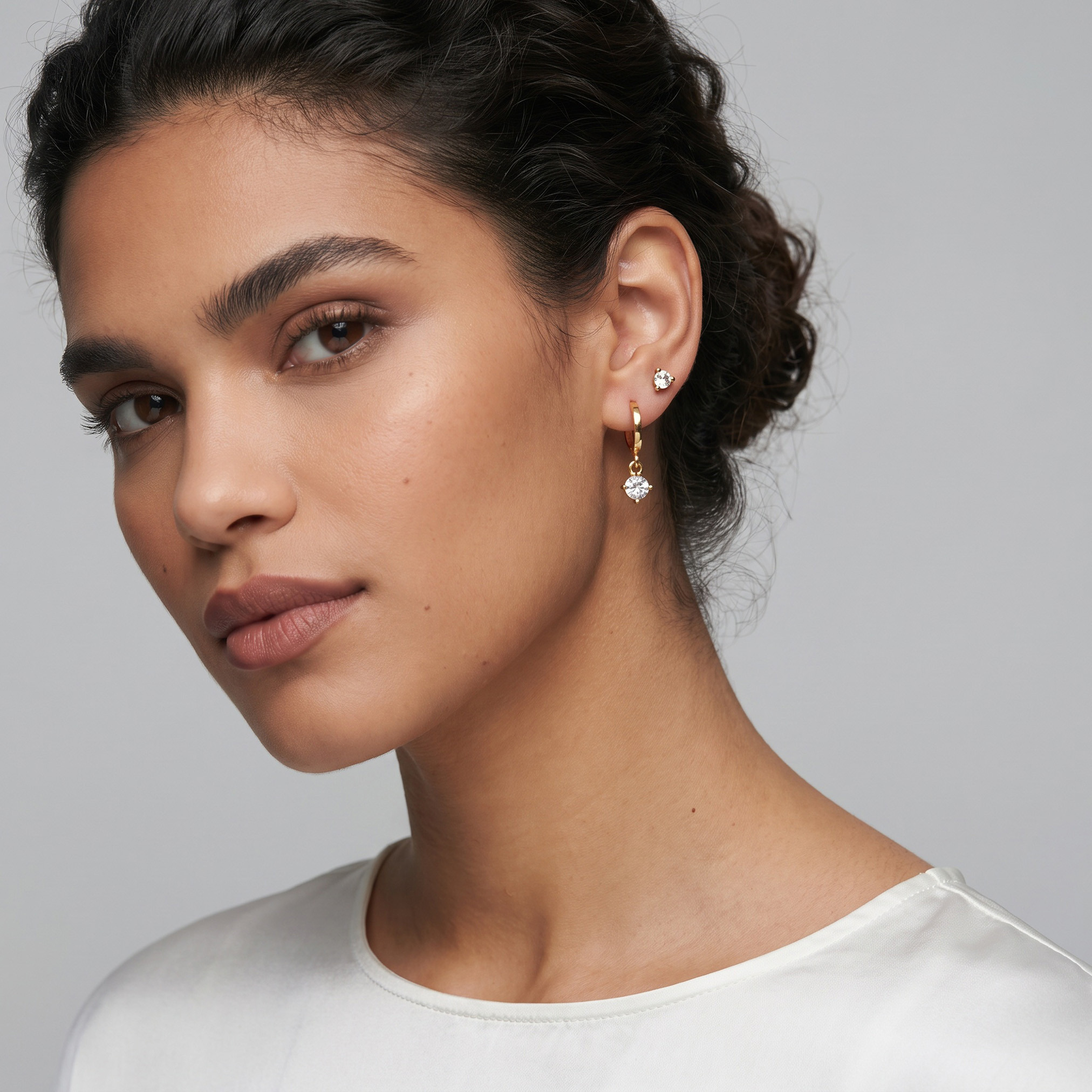 Pack of 9 Gold Tone Stud and Hoop Earrings-women-watchesandjewellery-jewellery-earrings-image-2